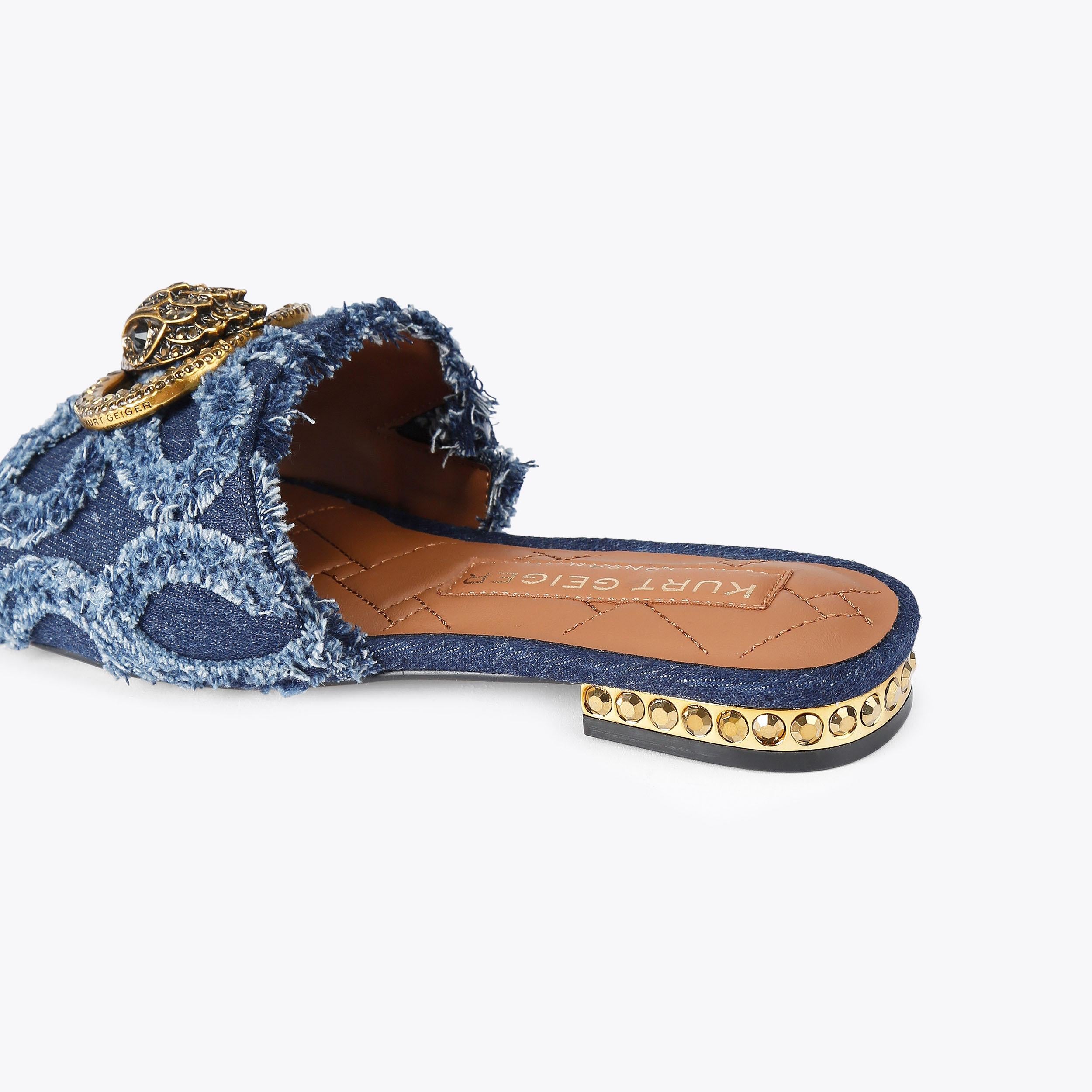 Chelsea Flat Sandal — Blue Pale Combination Denim Slide, detail