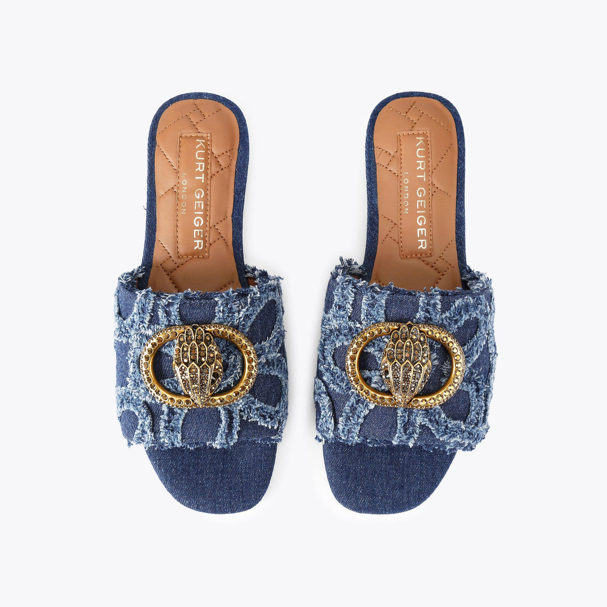 Chelsea Flat Sandal — Blue Pale Combination Denim Slide, view 4