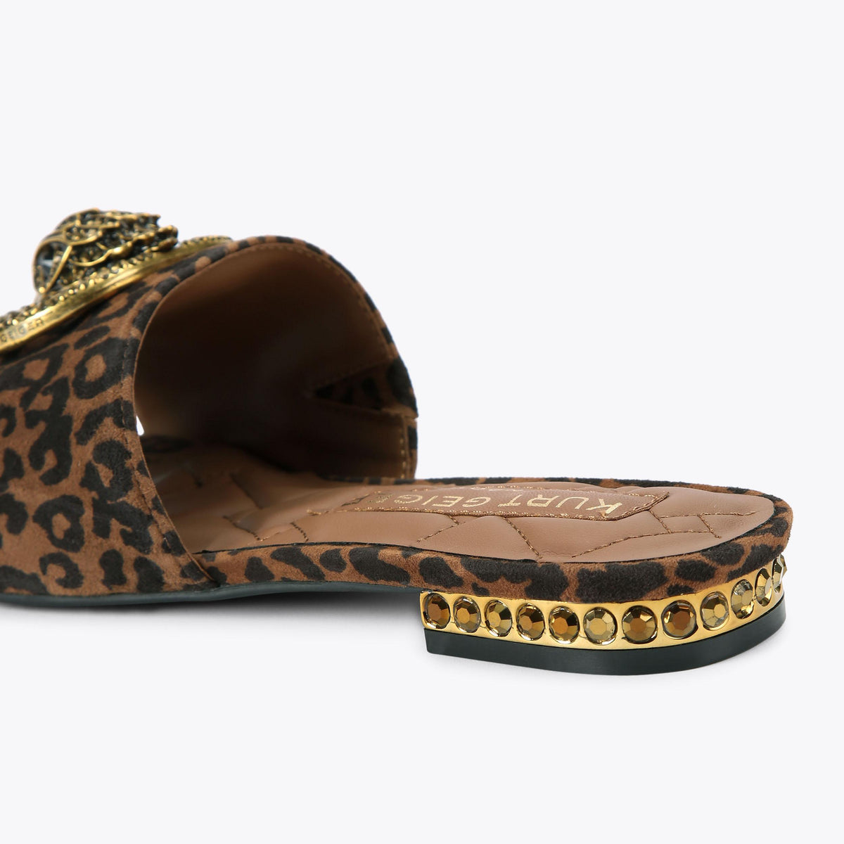 Chelsea Flat Sandal — Dark Brown Combination Leopard Print Sandal, detail