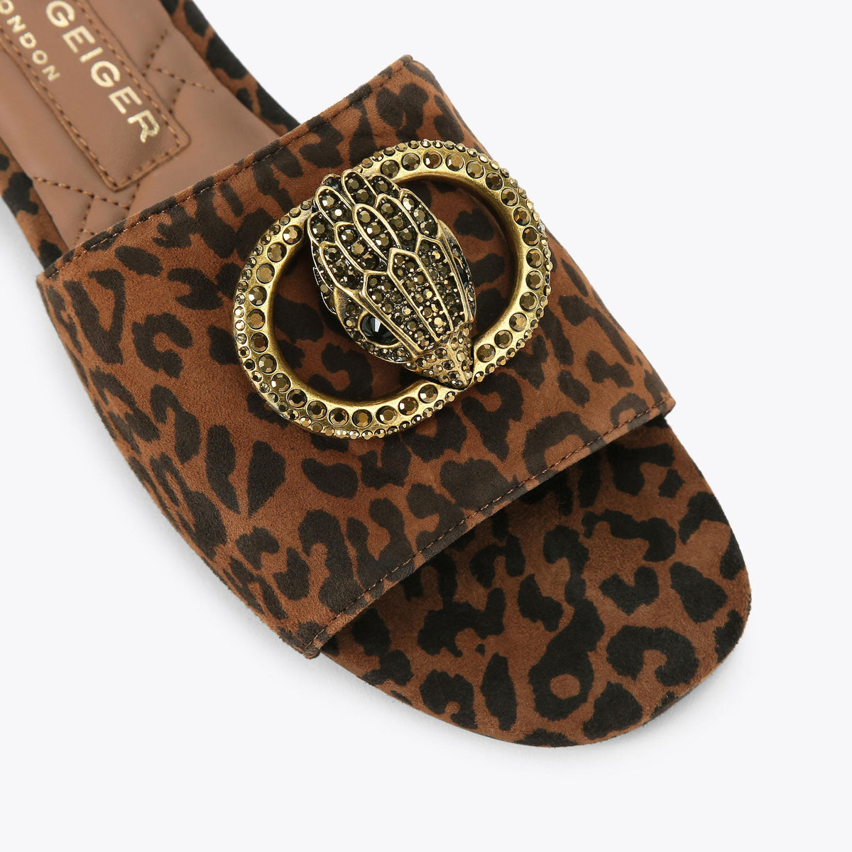 Chelsea Flat Sandal — Dark Brown Combination Leopard Print Sandal, view 5
