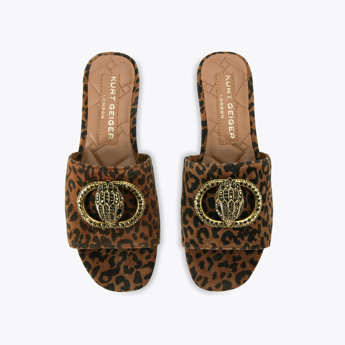 Chelsea Flat Sandal — Dark Brown Combination Leopard Print Sandal, view 4