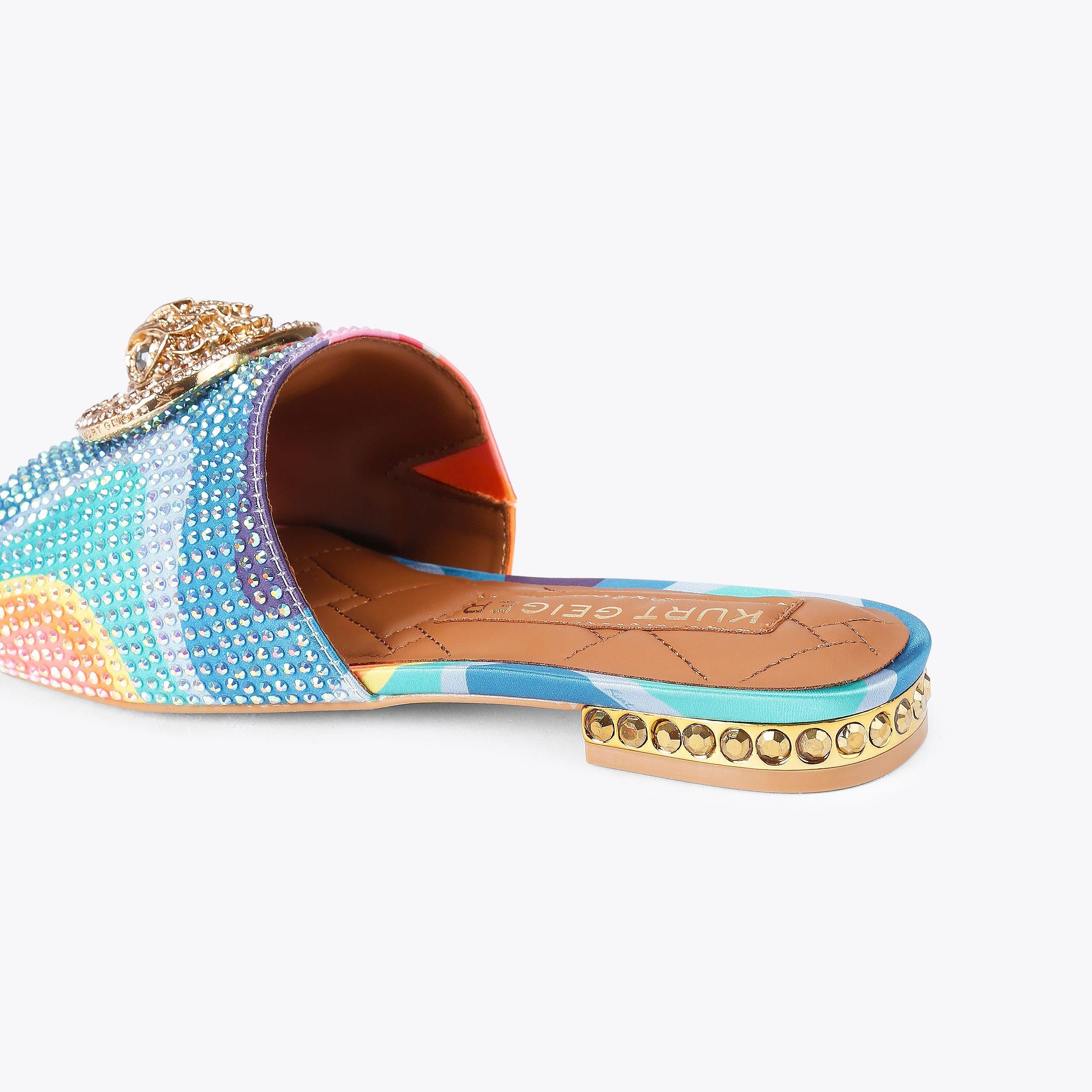 Chelsea Flat Sandal — Multicolour Crystal Slide, detail