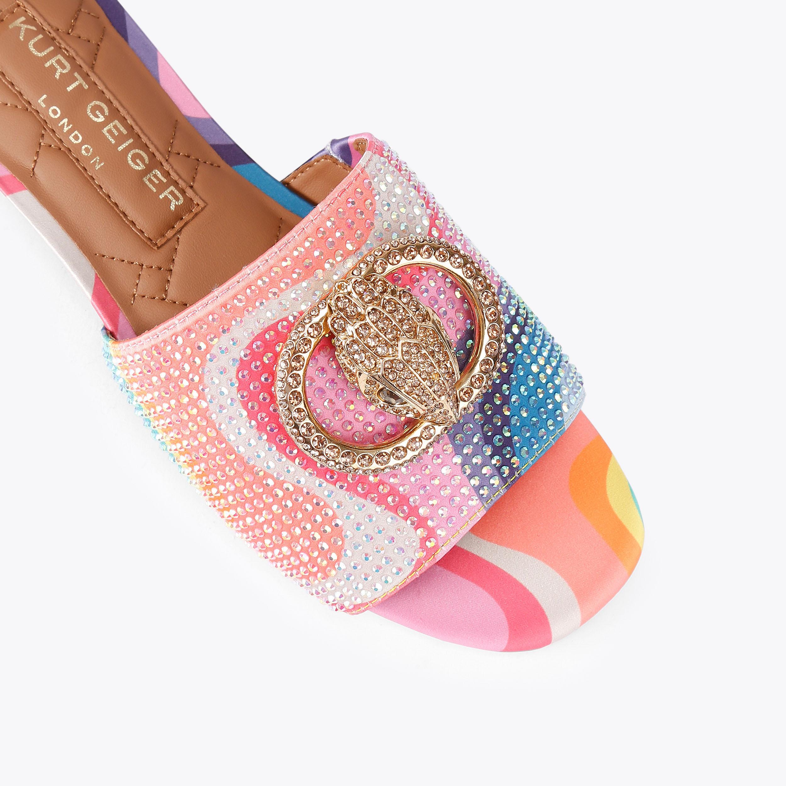 Chelsea Flat Sandal — Multicolour Crystal Slide, view 5