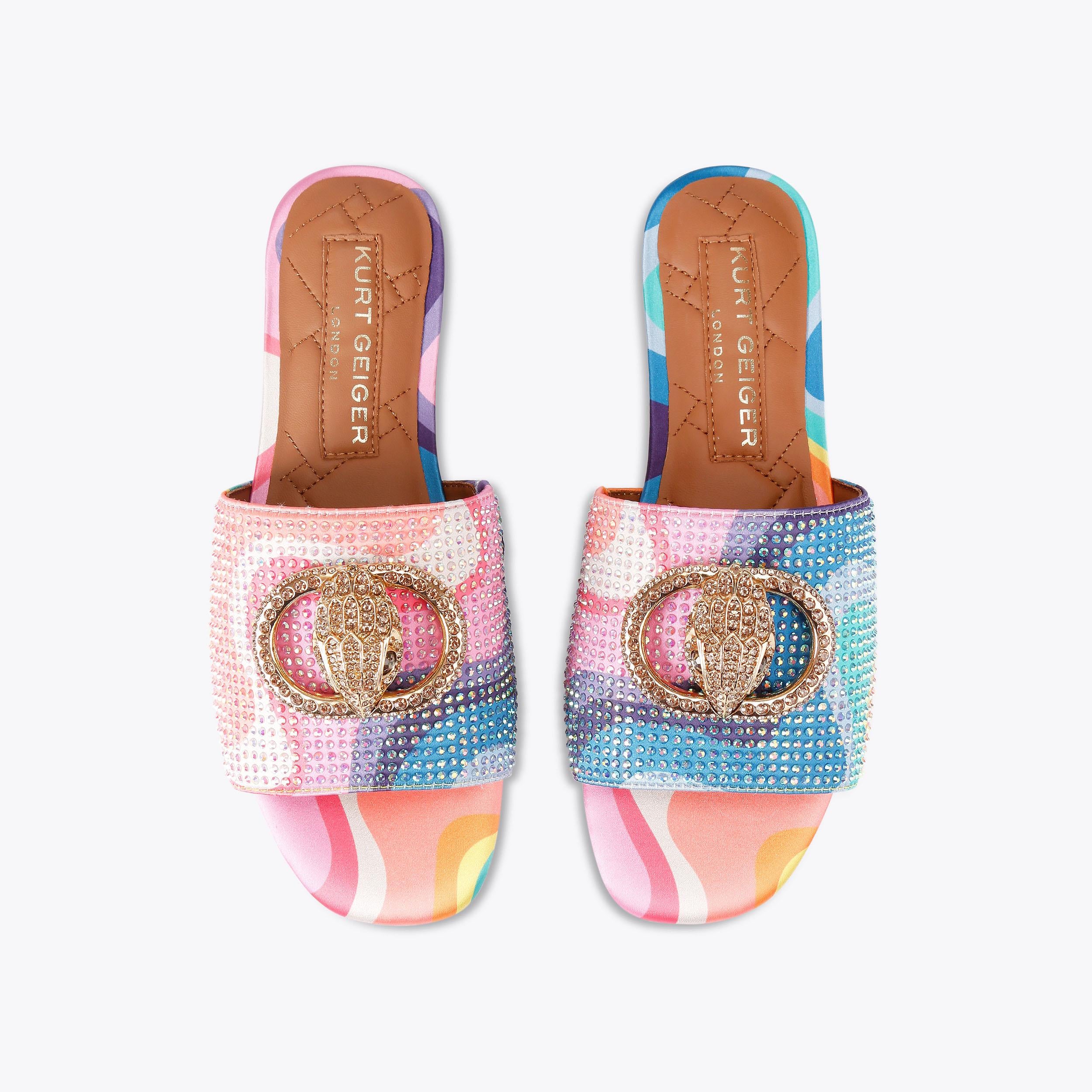 Chelsea Flat Sandal — Multicolour Crystal Slide, view 4