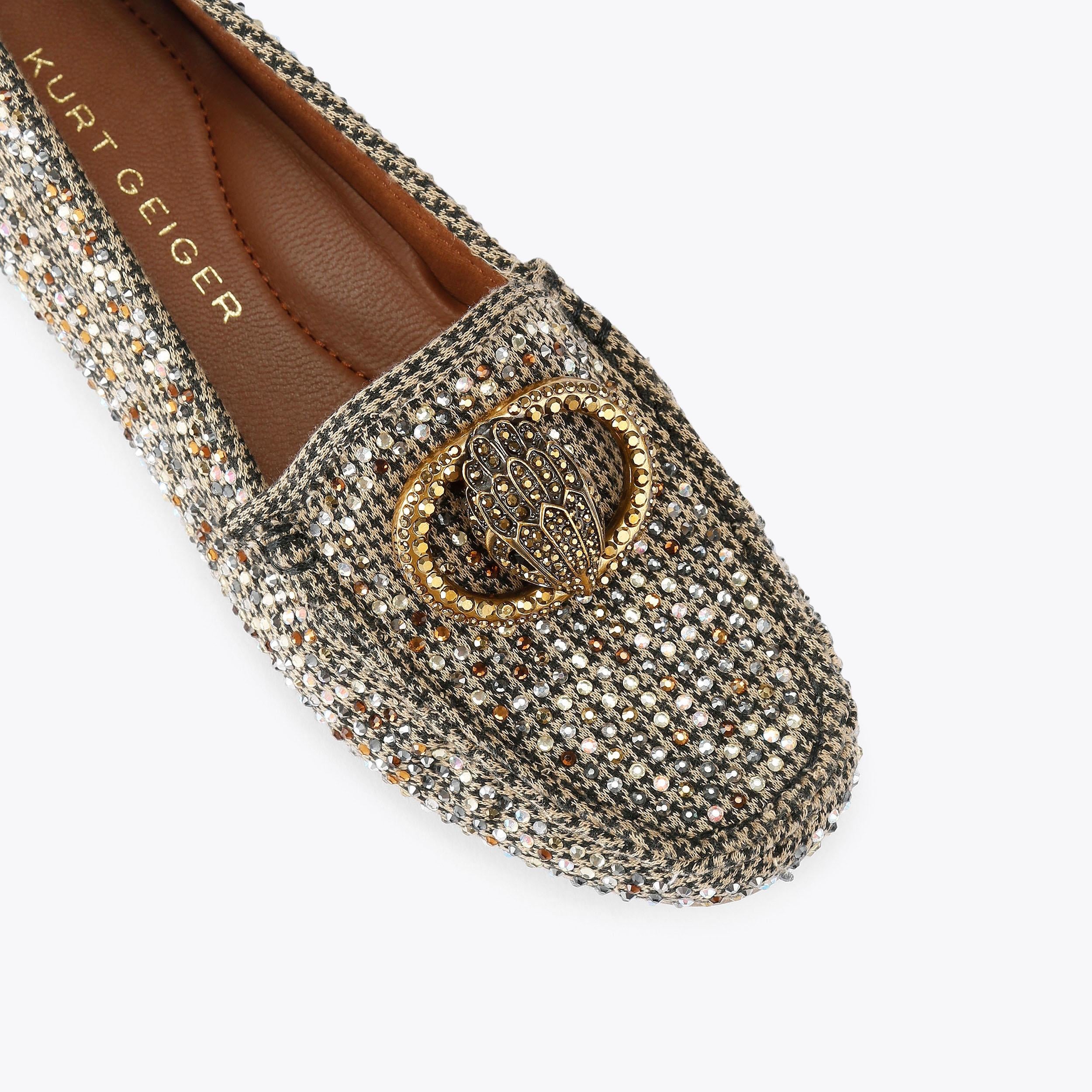 Chelsea Moccasin — Beige Combination Crystal Loafer, view 5