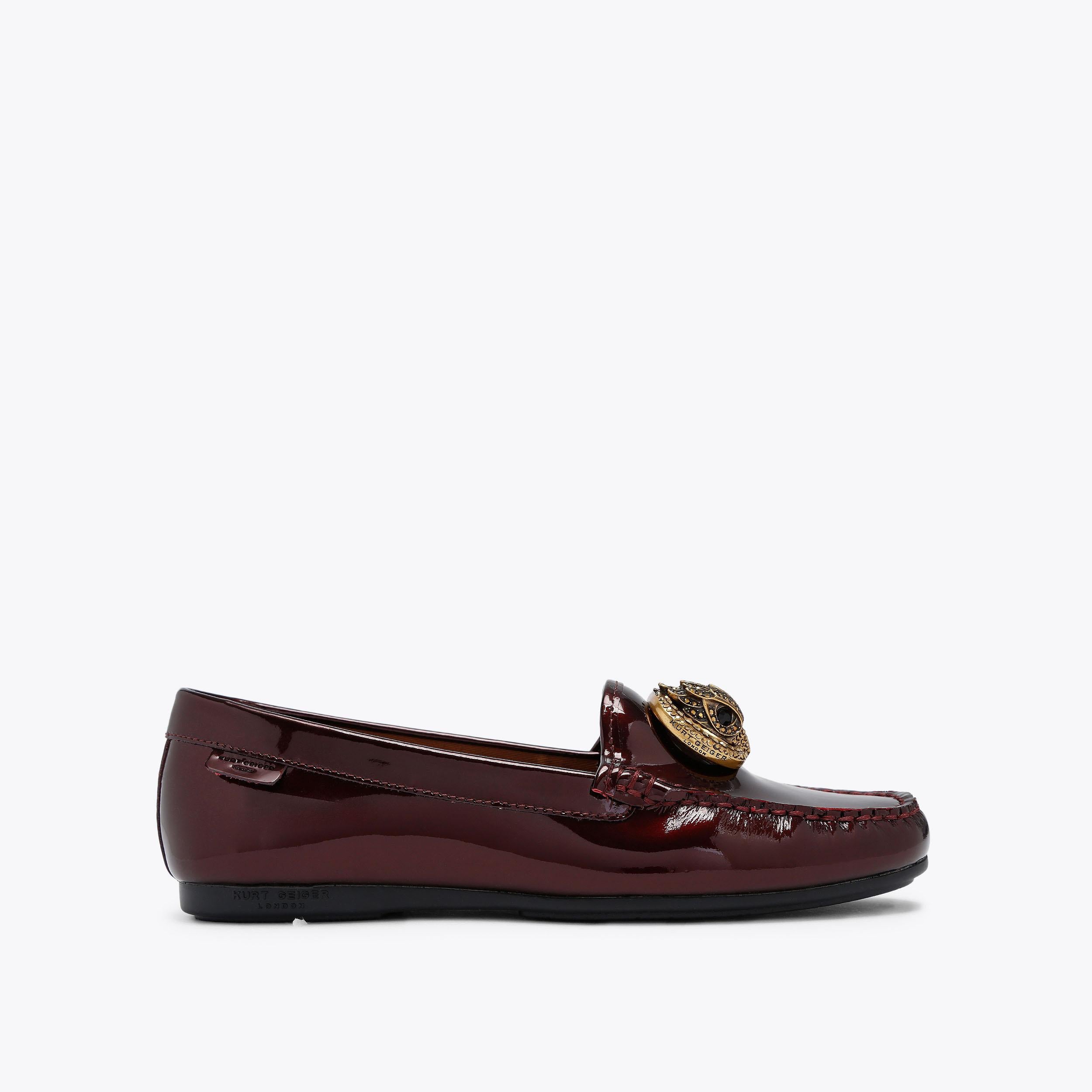 Chelsea Moccasin — Wine Patent Loafer, side profile