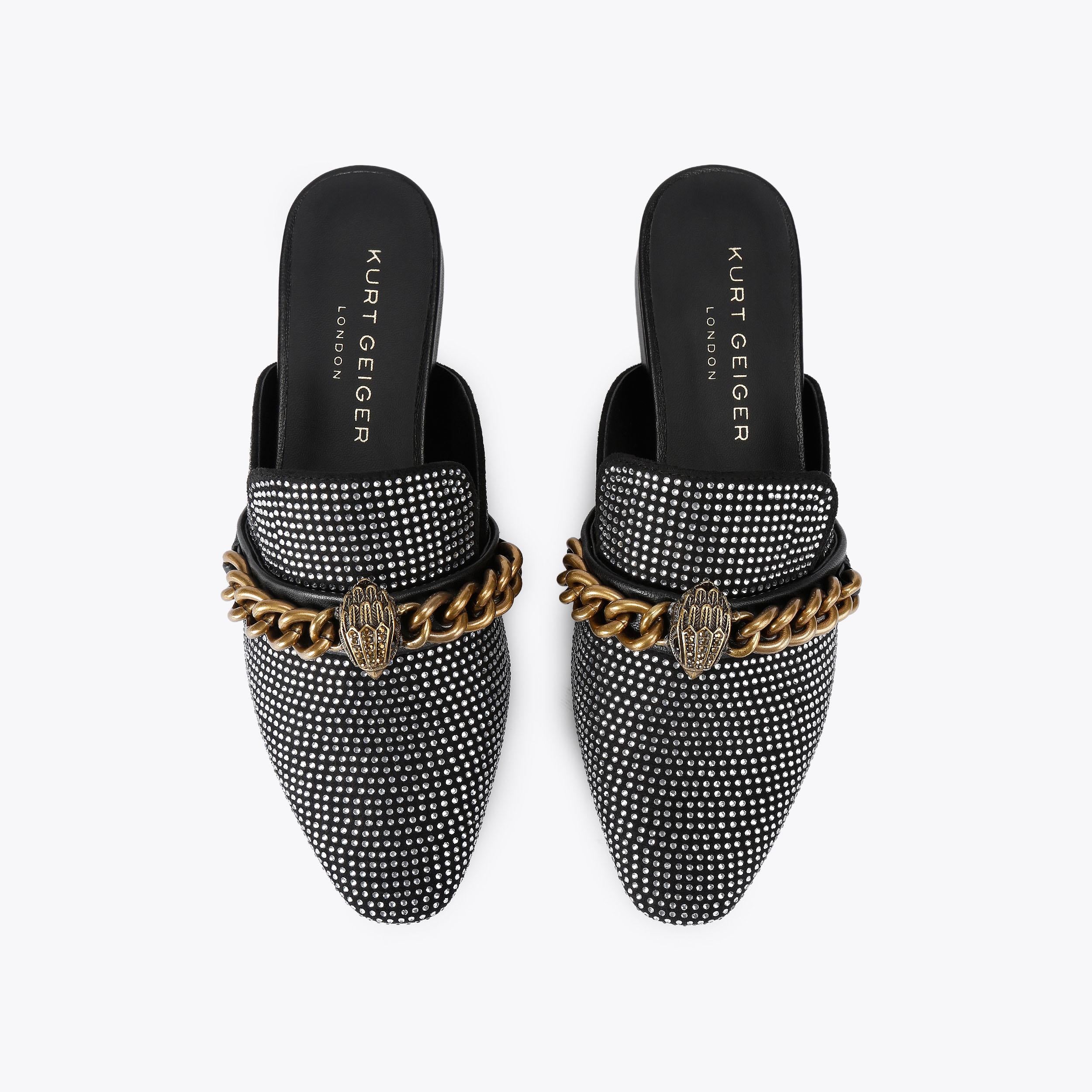 Chelsea Mule — Black Crystal Fabric Mule, view 4