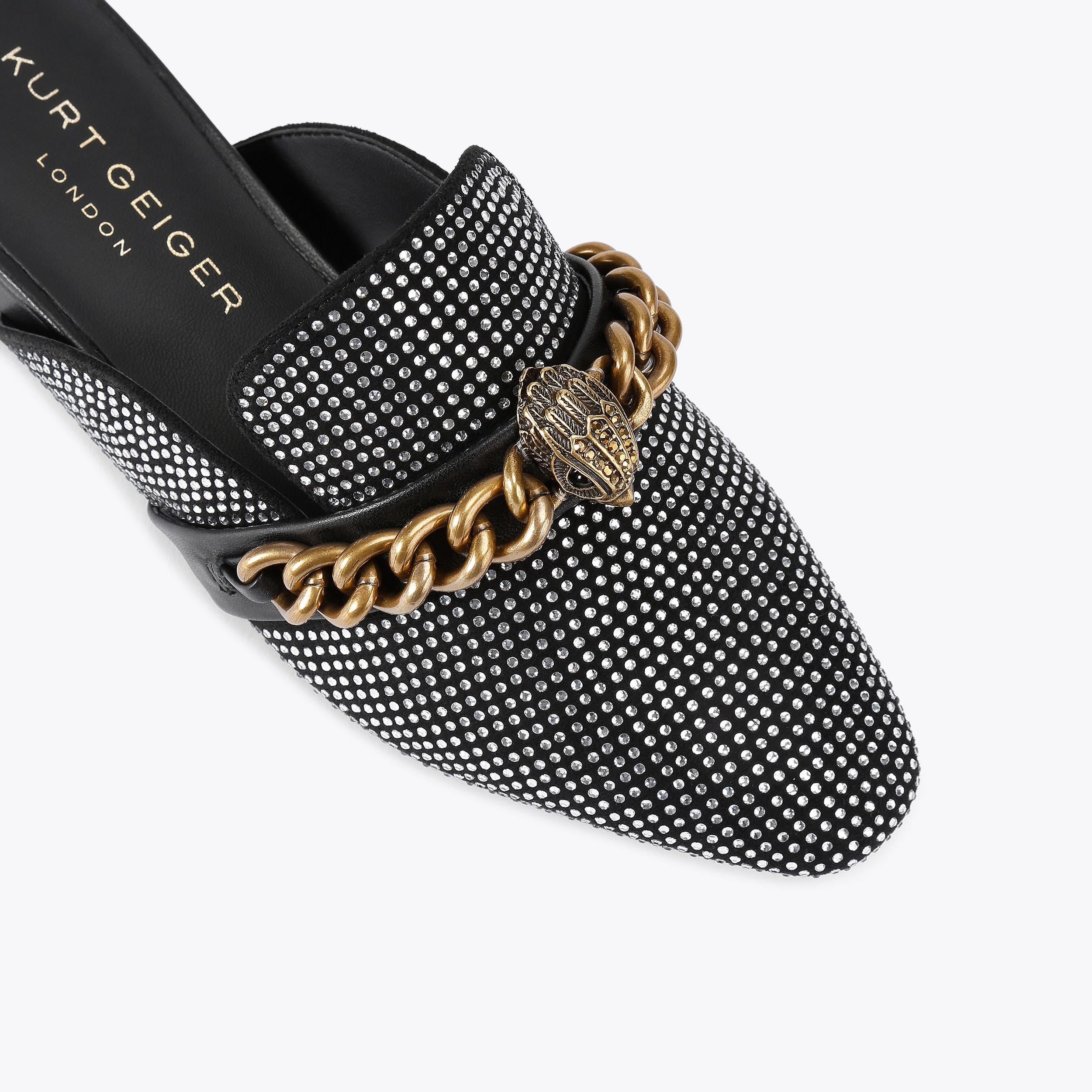 Chelsea Mule — Black Crystal Fabric Mule, view 5