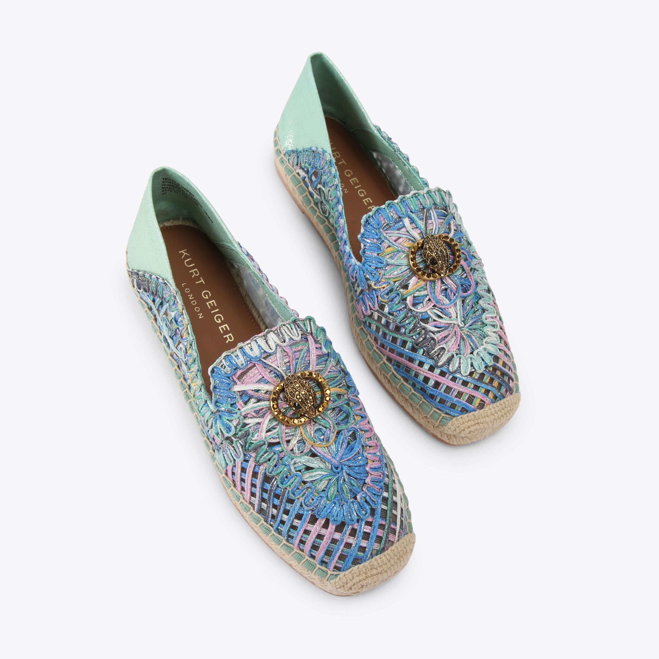 Chelsea Woven Loafer — Teal Green Loafer, view 1