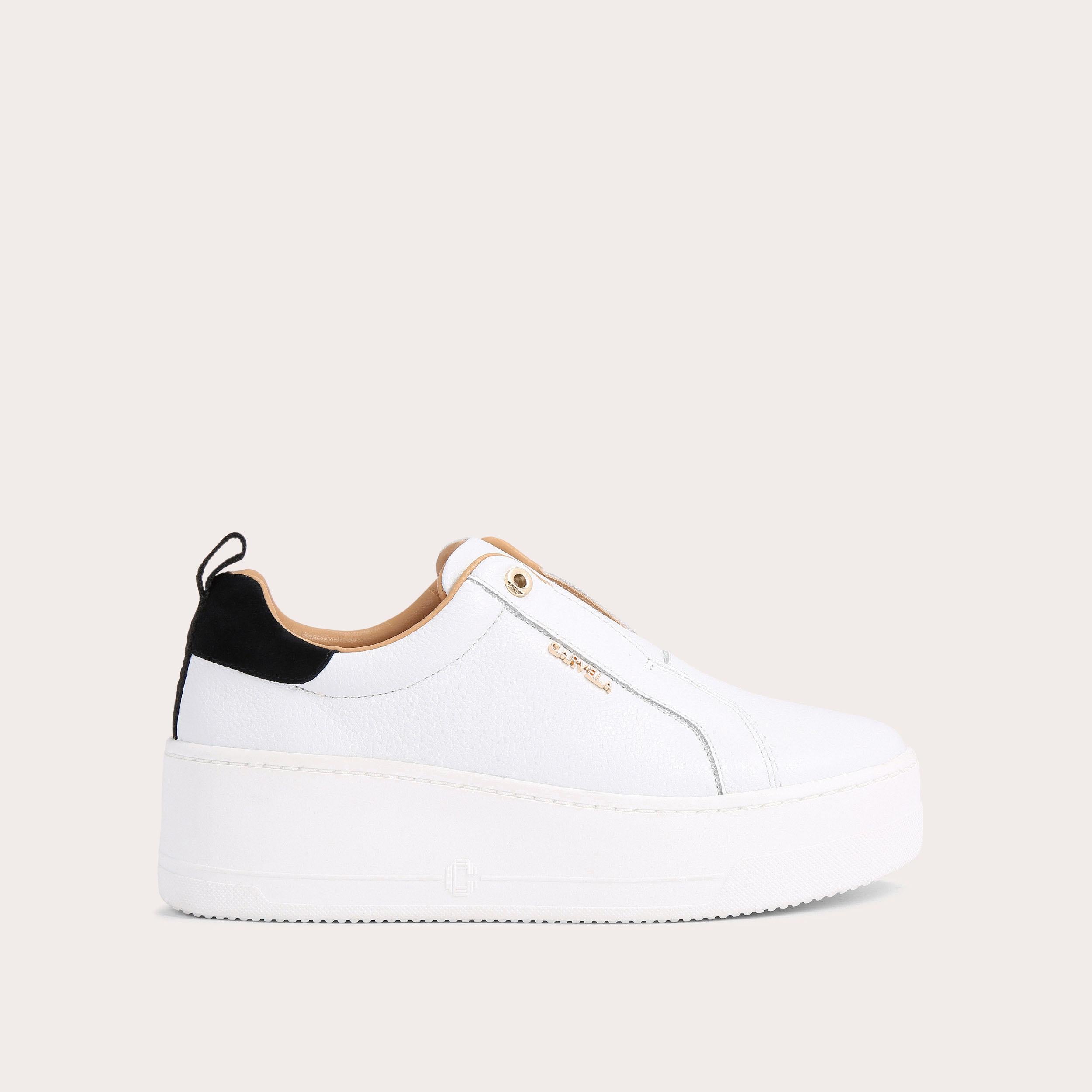Connected Laceless — White Leather Trainer, side profile