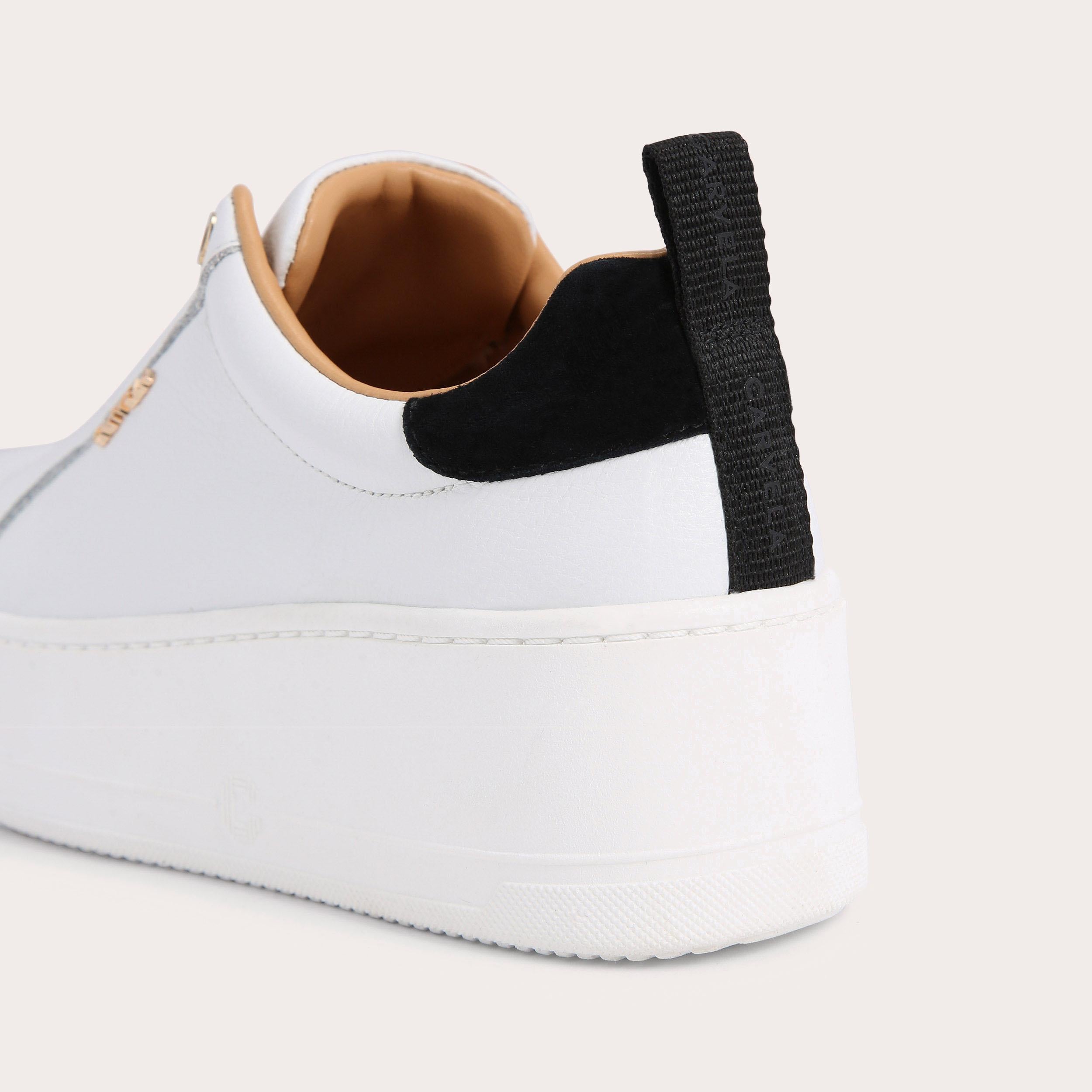 Connected Laceless — White Leather Trainer, detail