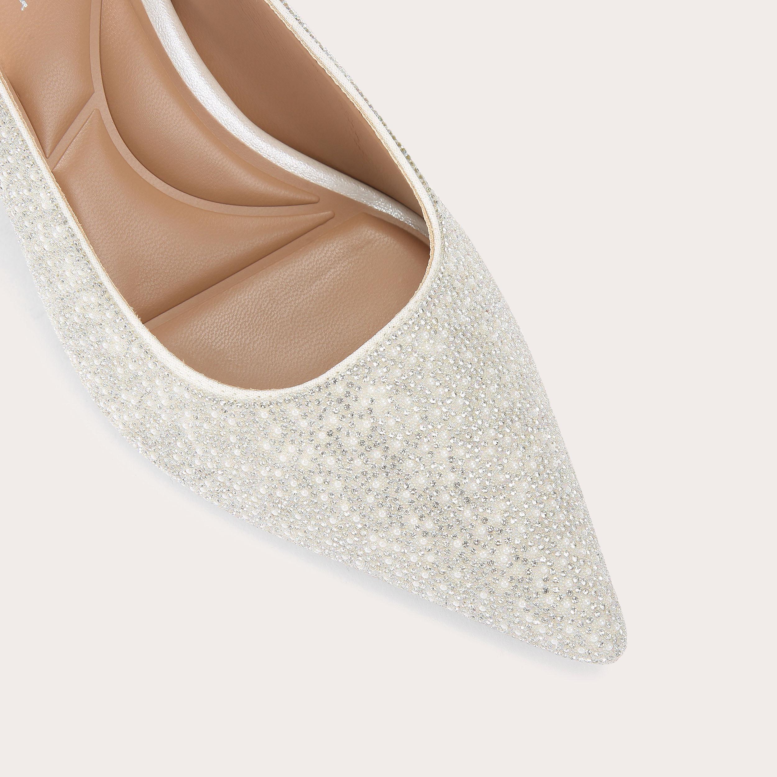Corletta Sling Court — White Crystal Embellished Heel, view 5
