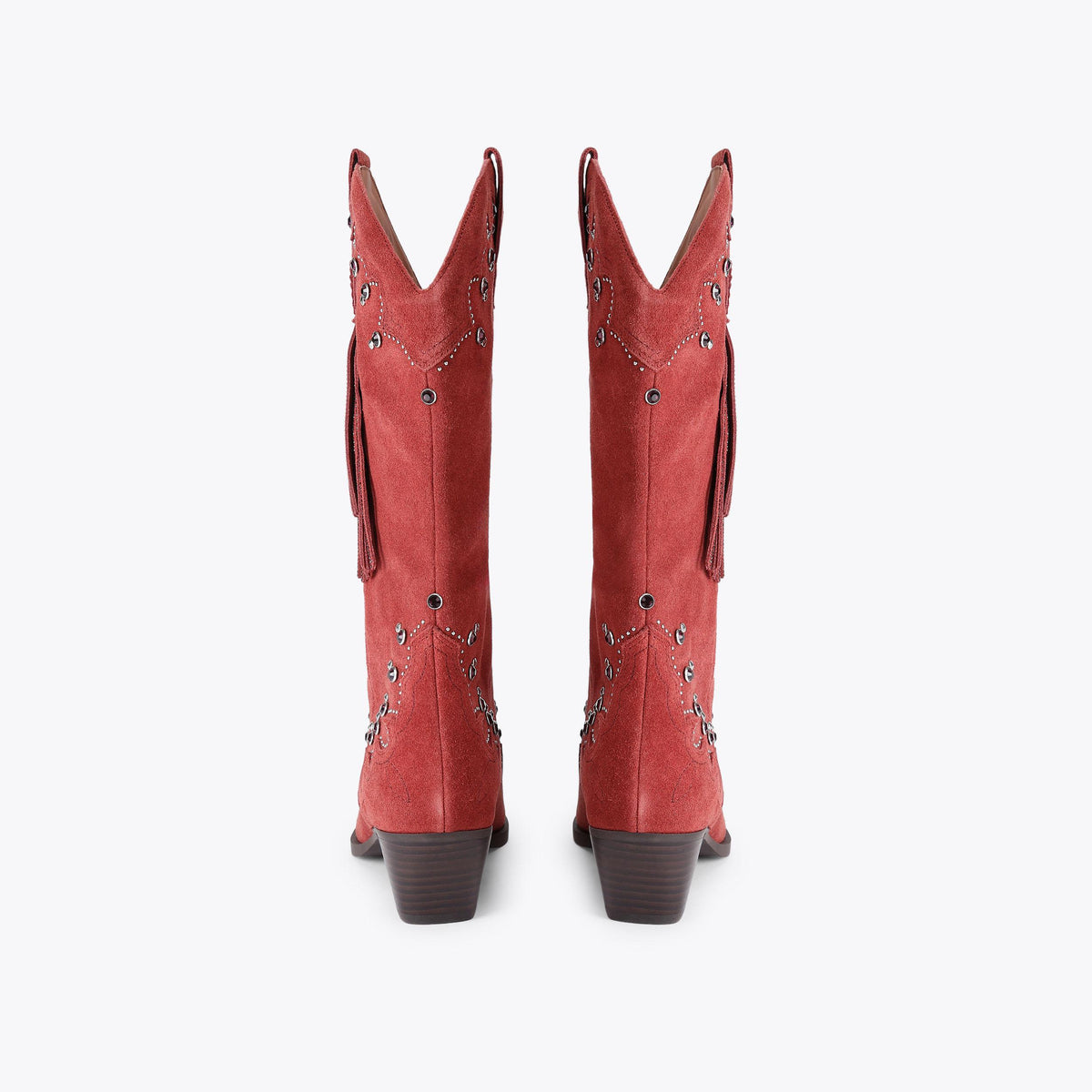 Oxford Western Tassel Boot — Wine Suede Cowboy Boot, detail