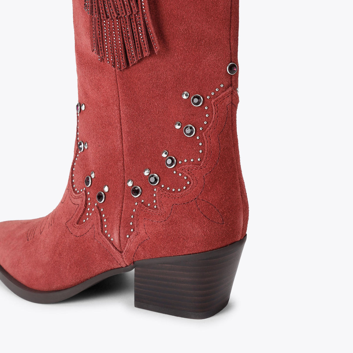 Oxford Western Tassel Boot — Wine Suede Cowboy Boot, view 5
