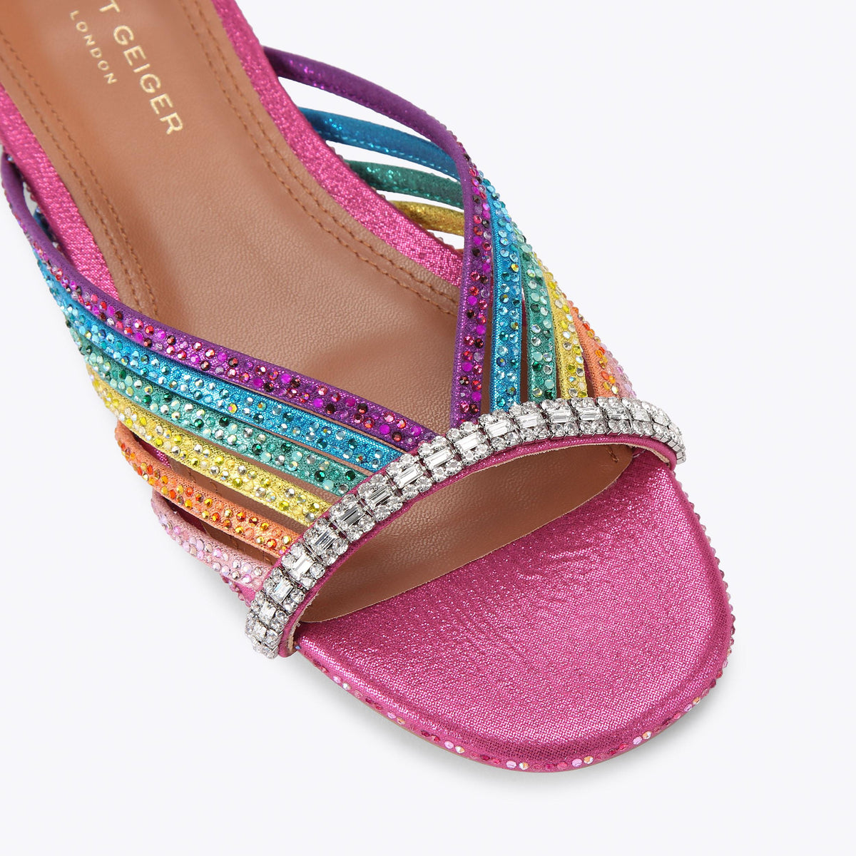 Crystal Strap Flat Mule — Multicolour Crystal Mule, view 5