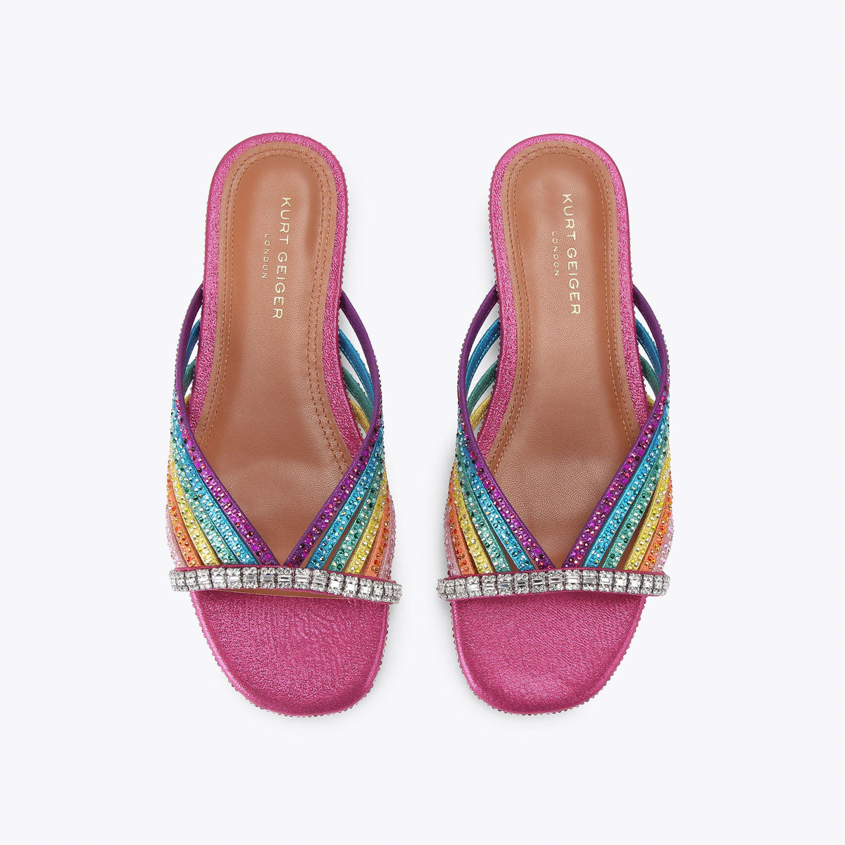 Crystal Strap Flat Mule — Multicolour Crystal Mule, view 4