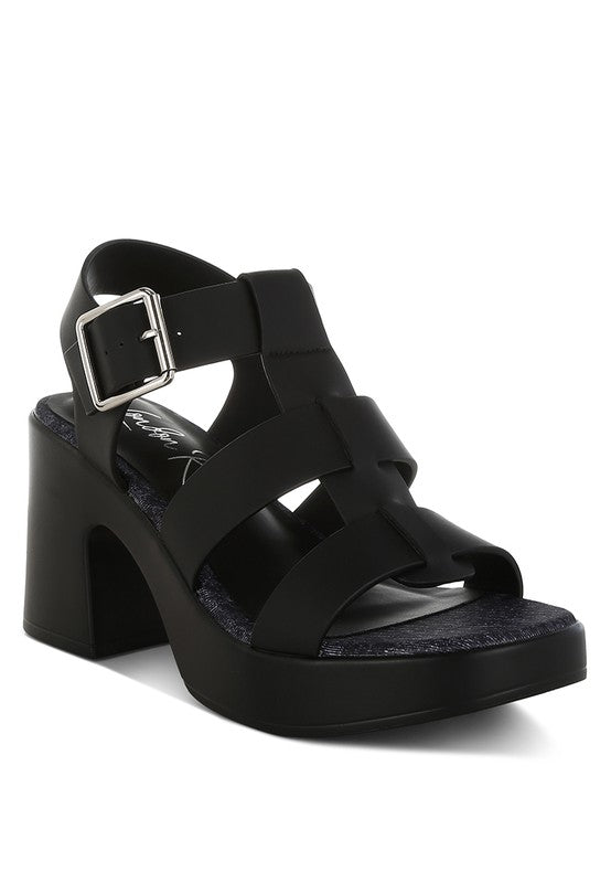 Avalon Chunky Pin Buckle Platform Heels