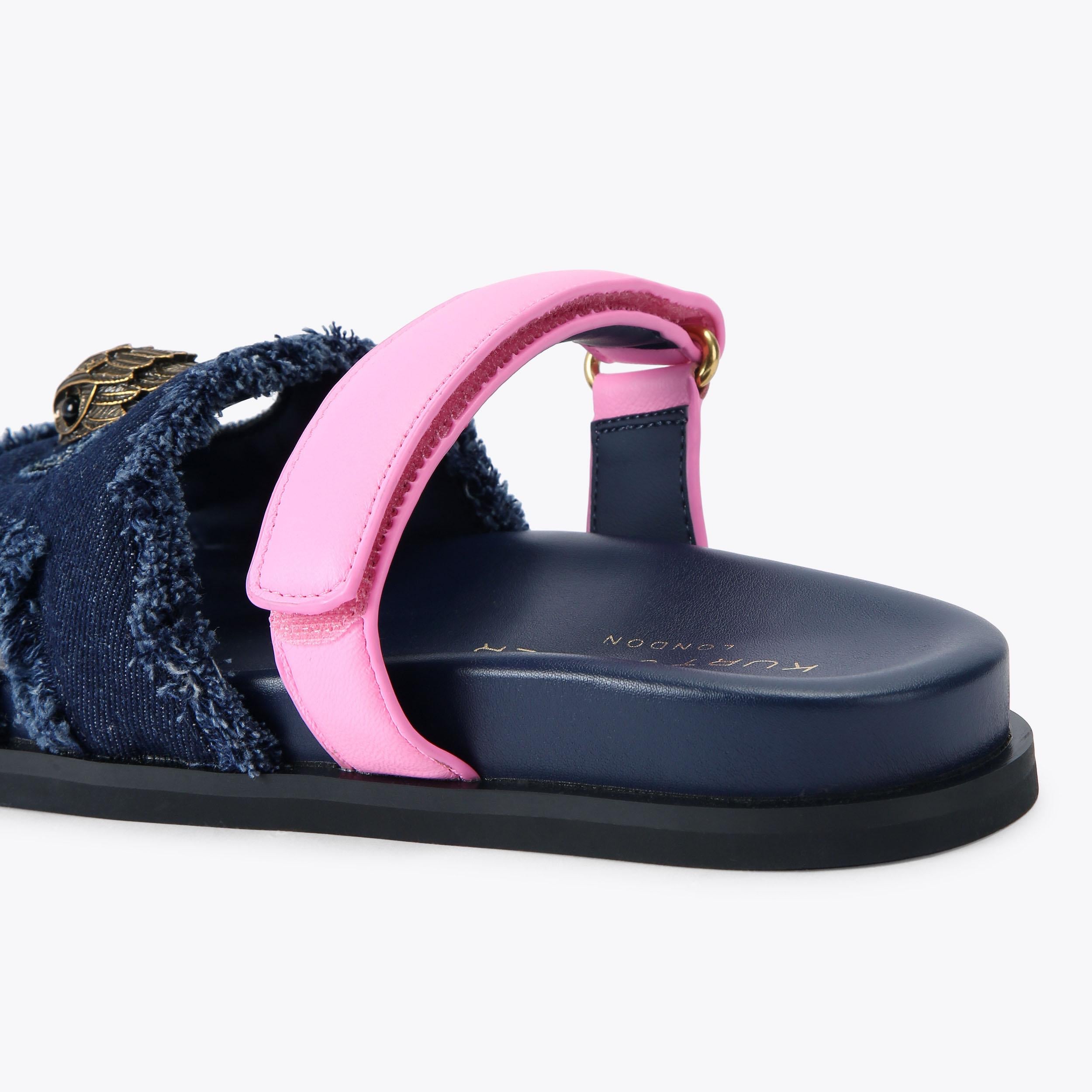 Eagle Cut Out Sandal — Blue Pale Combination Slide, detail