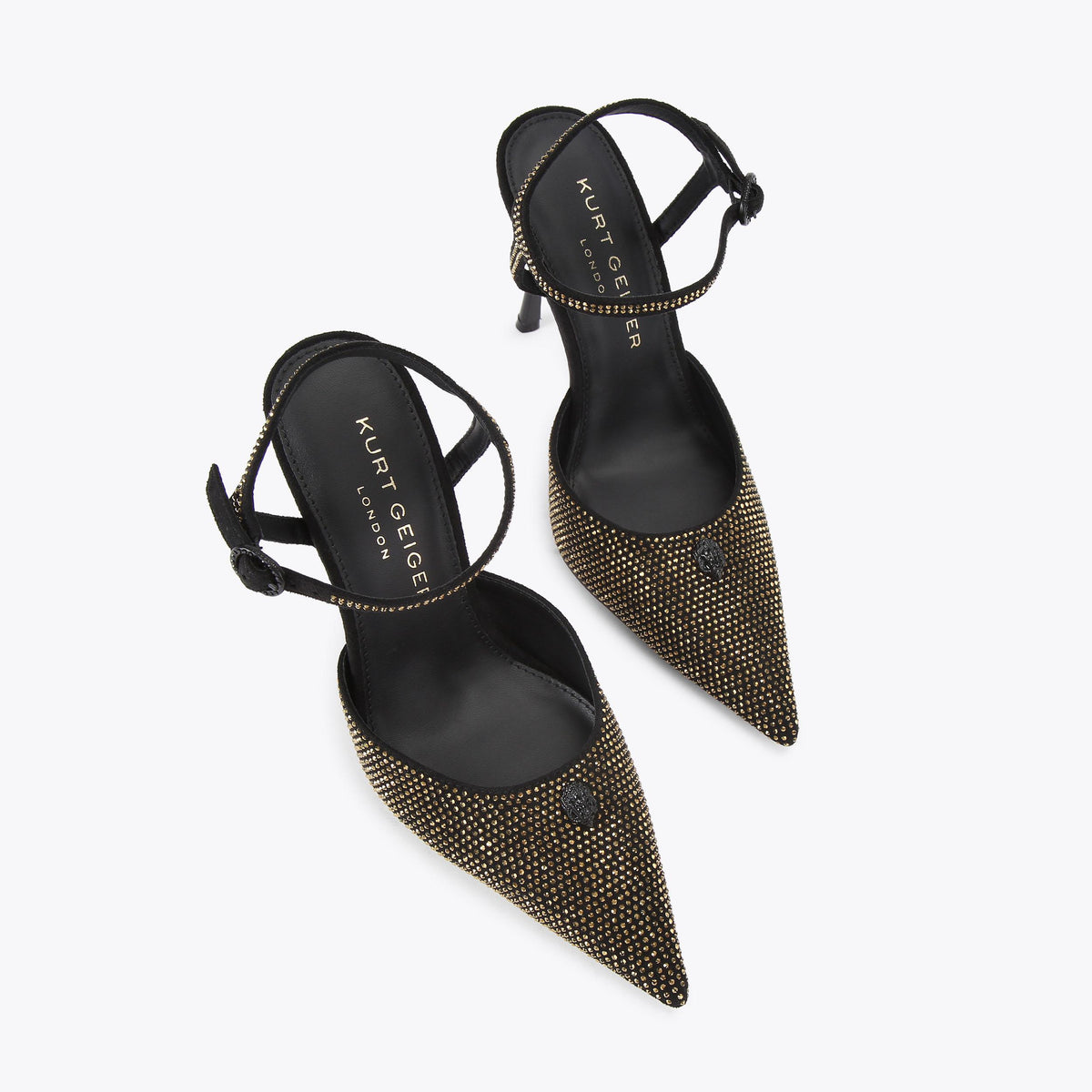 Eagle Point — Black Microsuede Crystal Heel, view 4