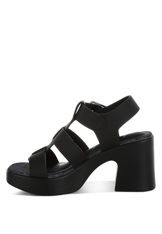 Avalon Chunky Pin Buckle Platform Heels