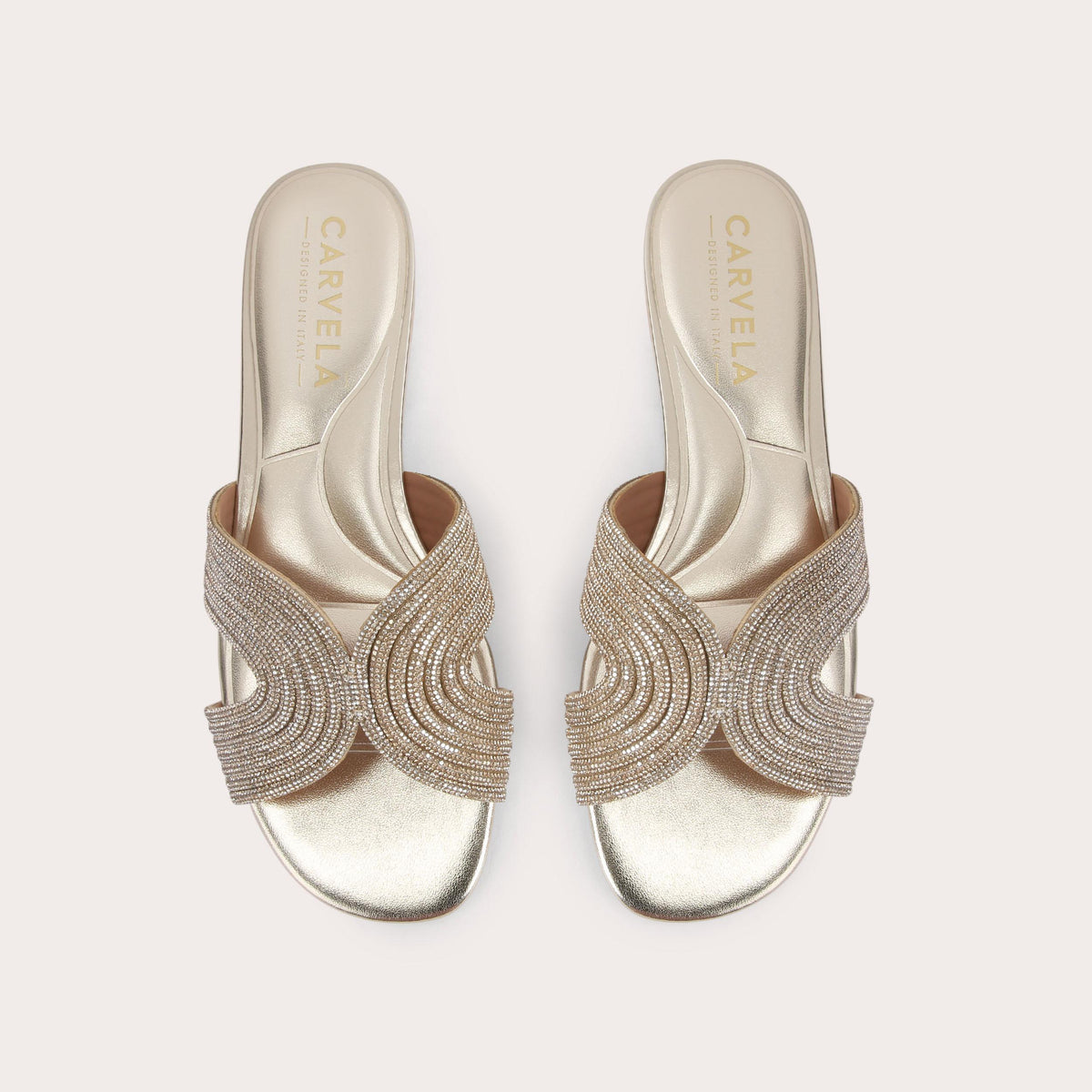 Gala Mule Jewel — Gold Crystal Mule Sandal, view 4