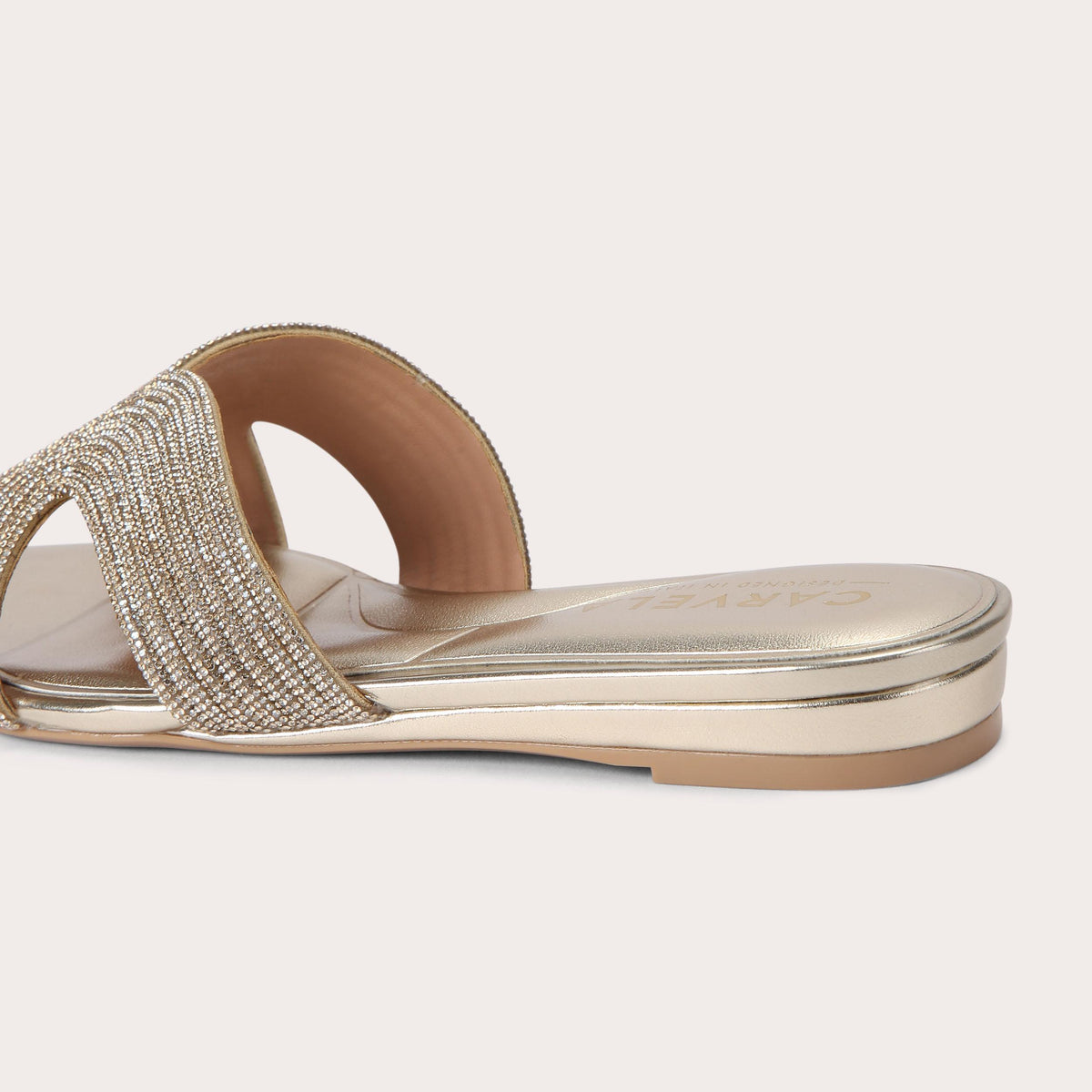 Gala Mule Jewel — Gold Crystal Mule Sandal, detail