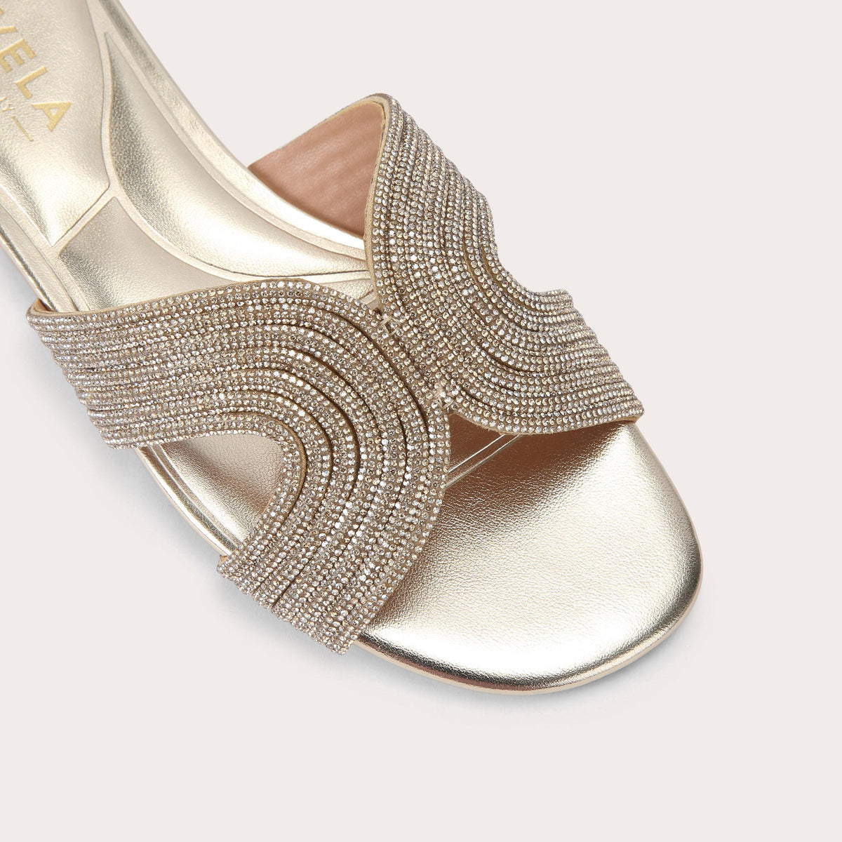 Gala Mule Jewel — Gold Crystal Mule Sandal, view 5