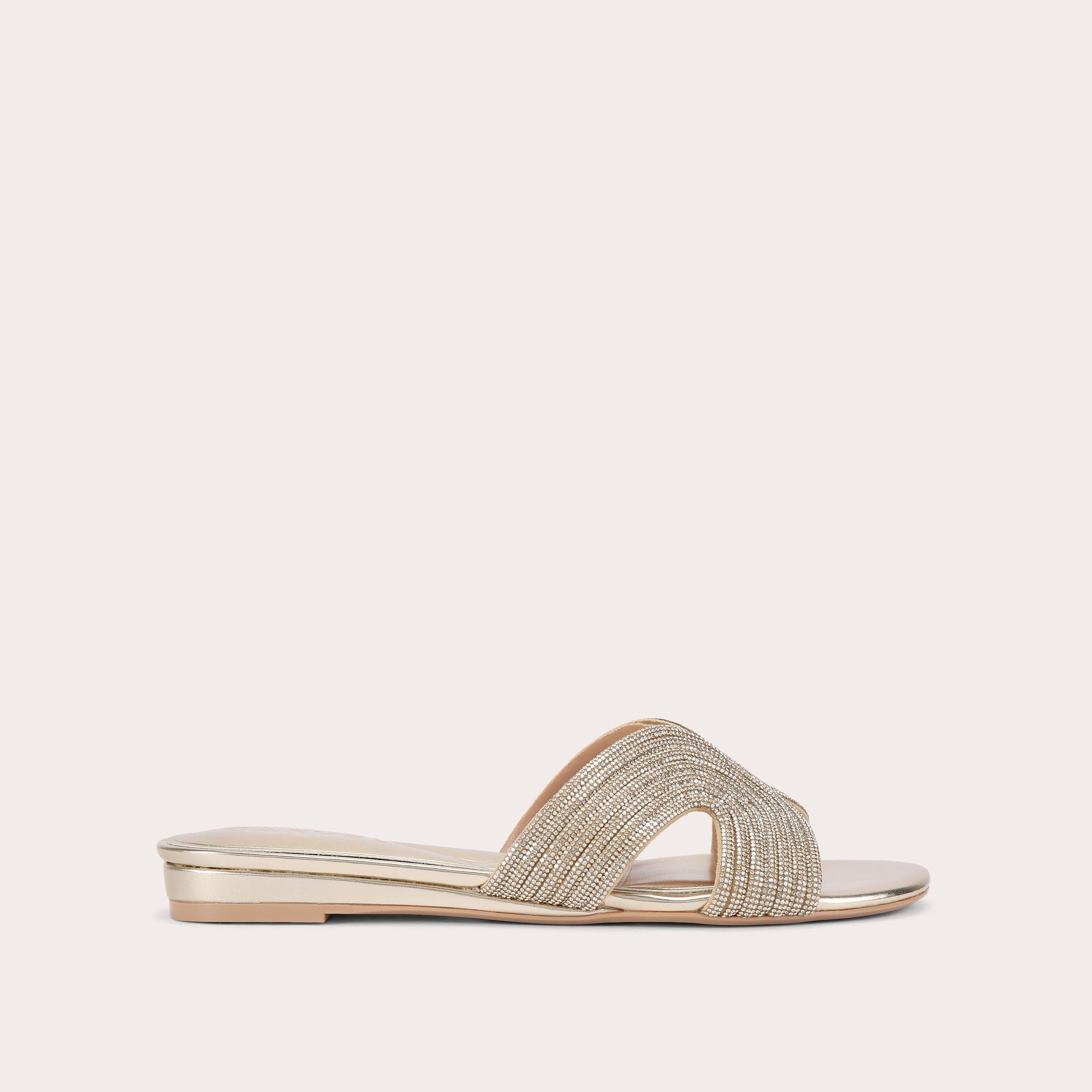 Gala Mule Jewel — Gold Sandal, side profile