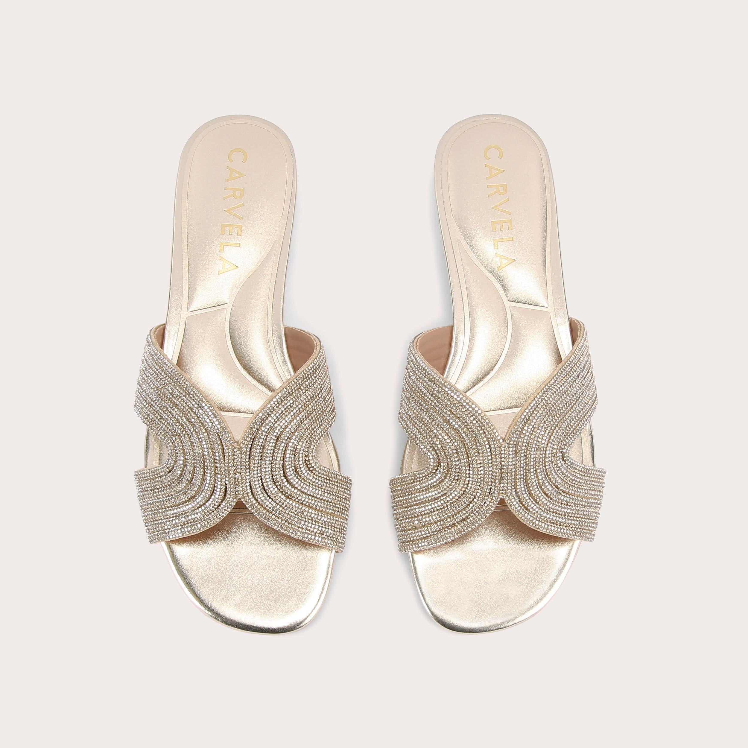 Gala Mule Jewel — Gold Sandal, view 4