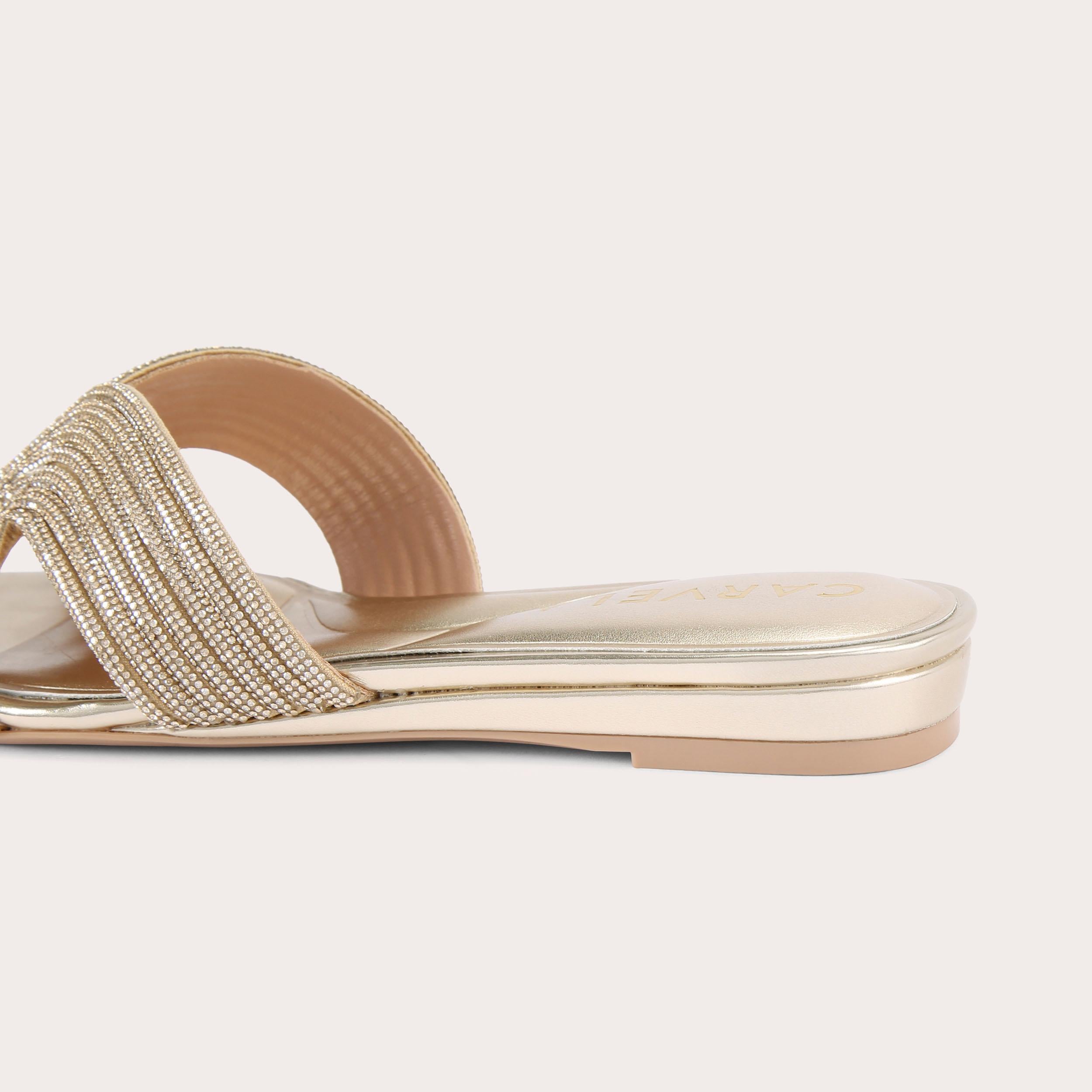 Gala Mule Jewel — Gold Sandal, detail