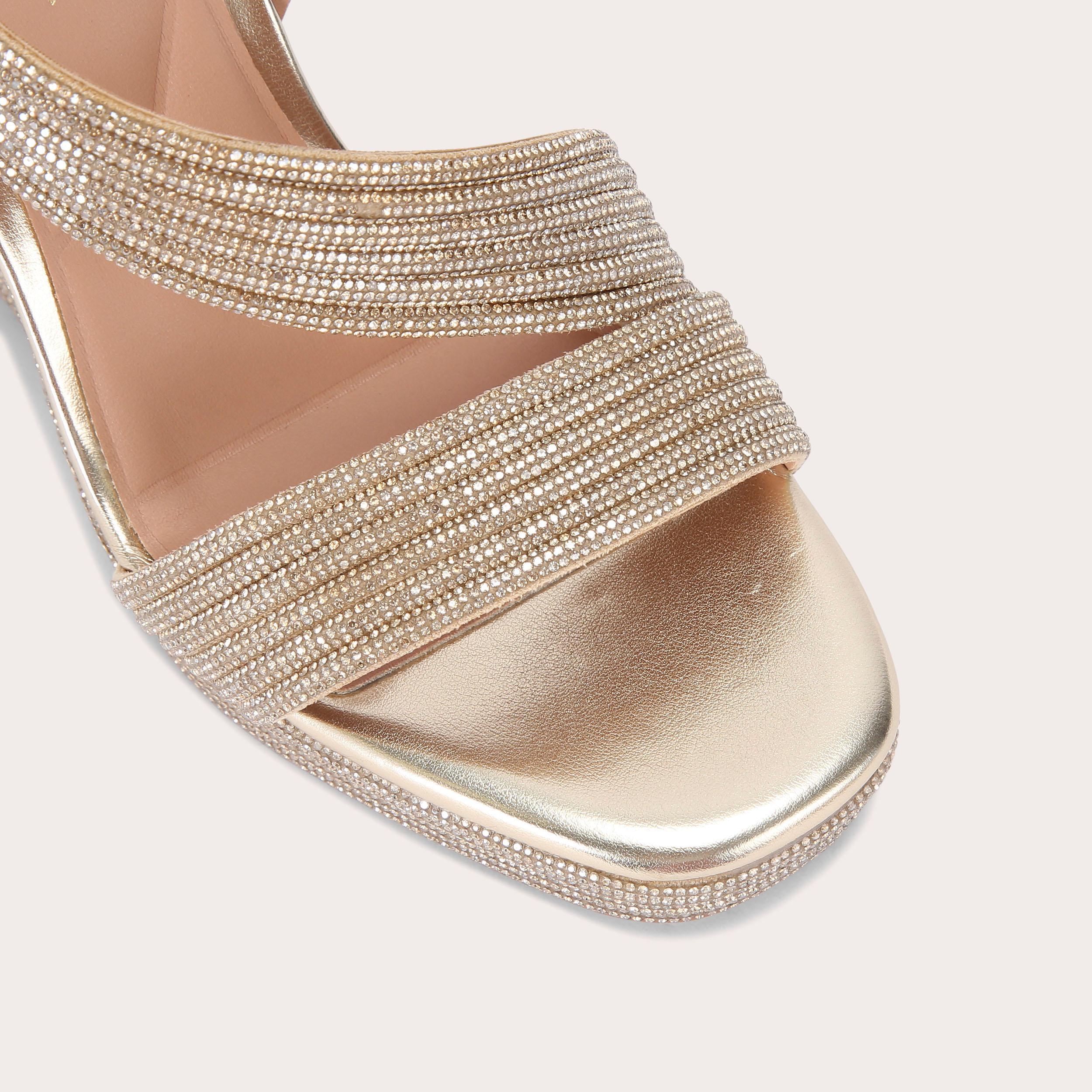 Gala 110 Jewel — Gold Crystal Wedge Sandal, view 5