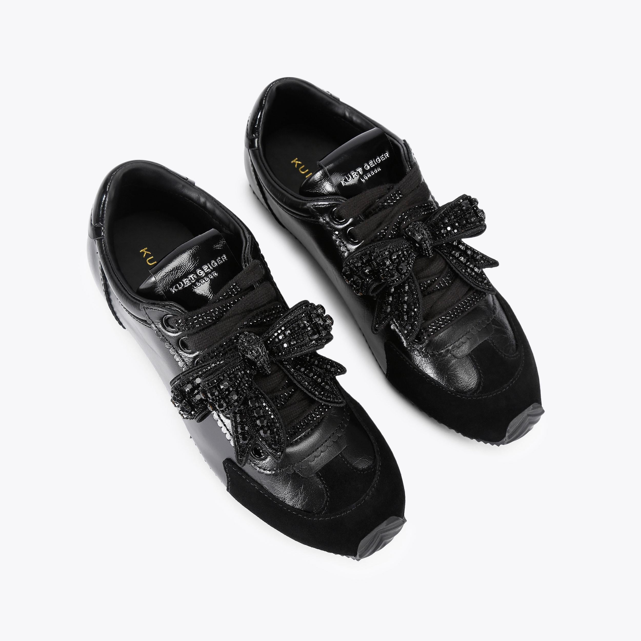 Islington Drench Bow — Black Leather Sneaker, view 3