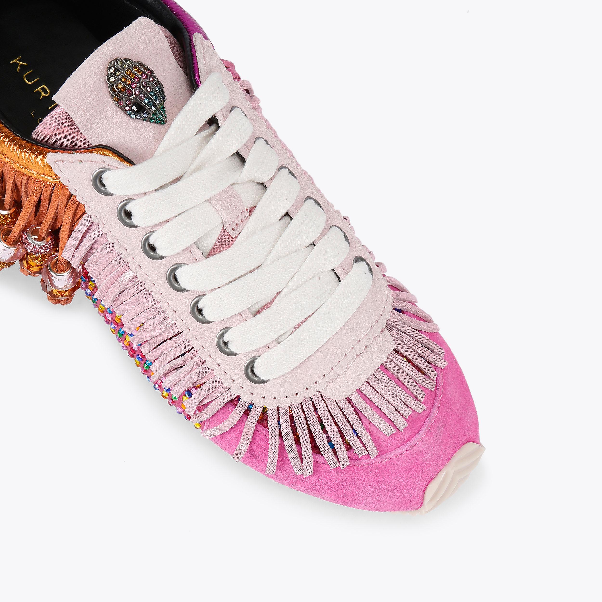 Islington Fringe — Fuchsia Suede Sneaker, view 5
