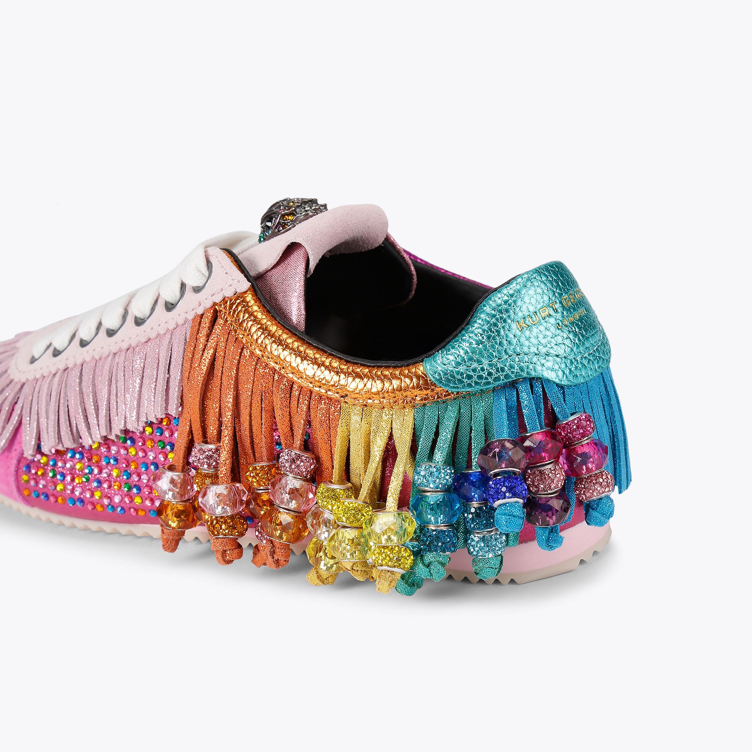 Islington Fringe — Fuchsia Suede Sneaker, detail