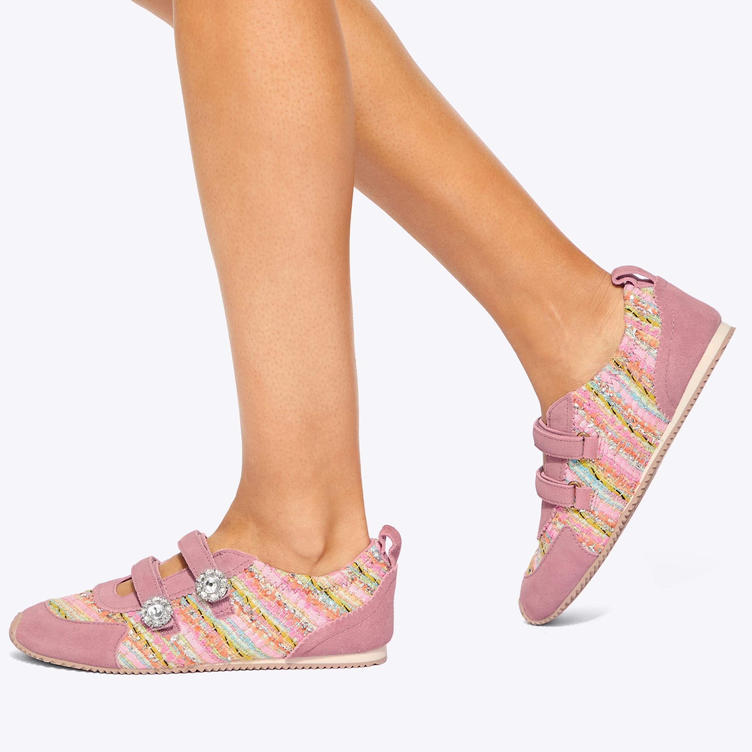 Islington Mary Jane — Pink Combination Sneaker, worn on foot