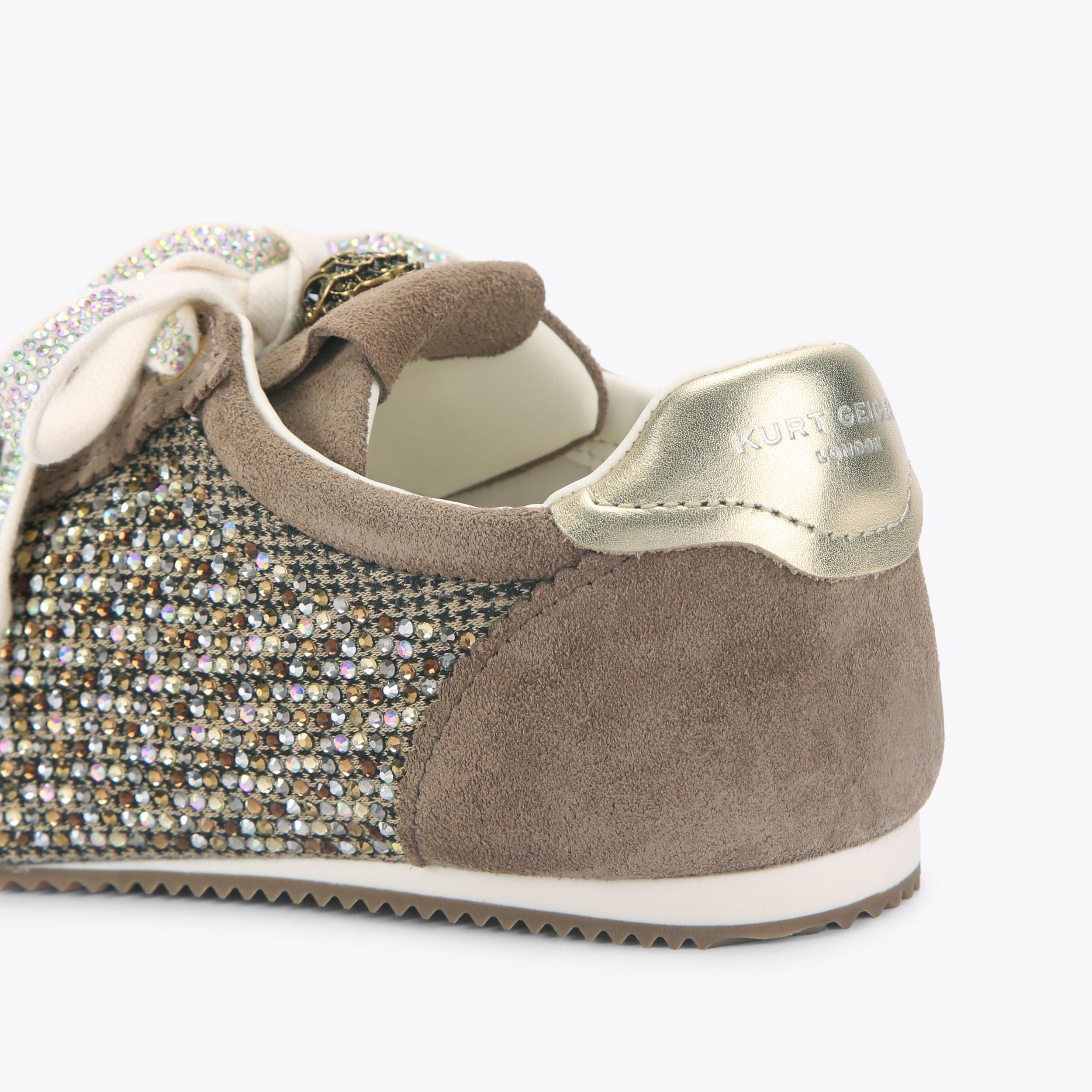Islington — Grey Embellished Fabric Sneaker, detail
