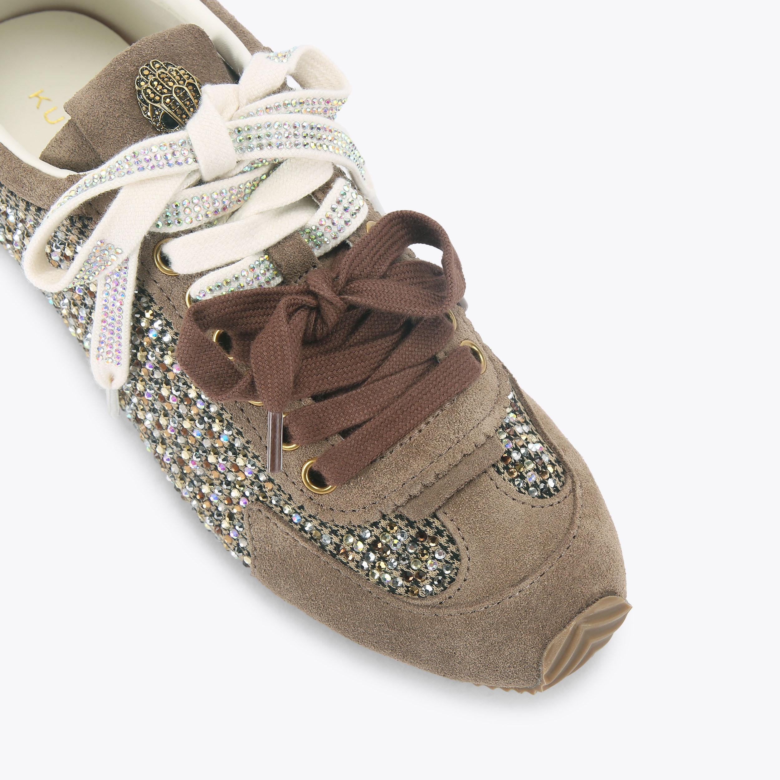 Islington — Grey Embellished Fabric Sneaker, view 5