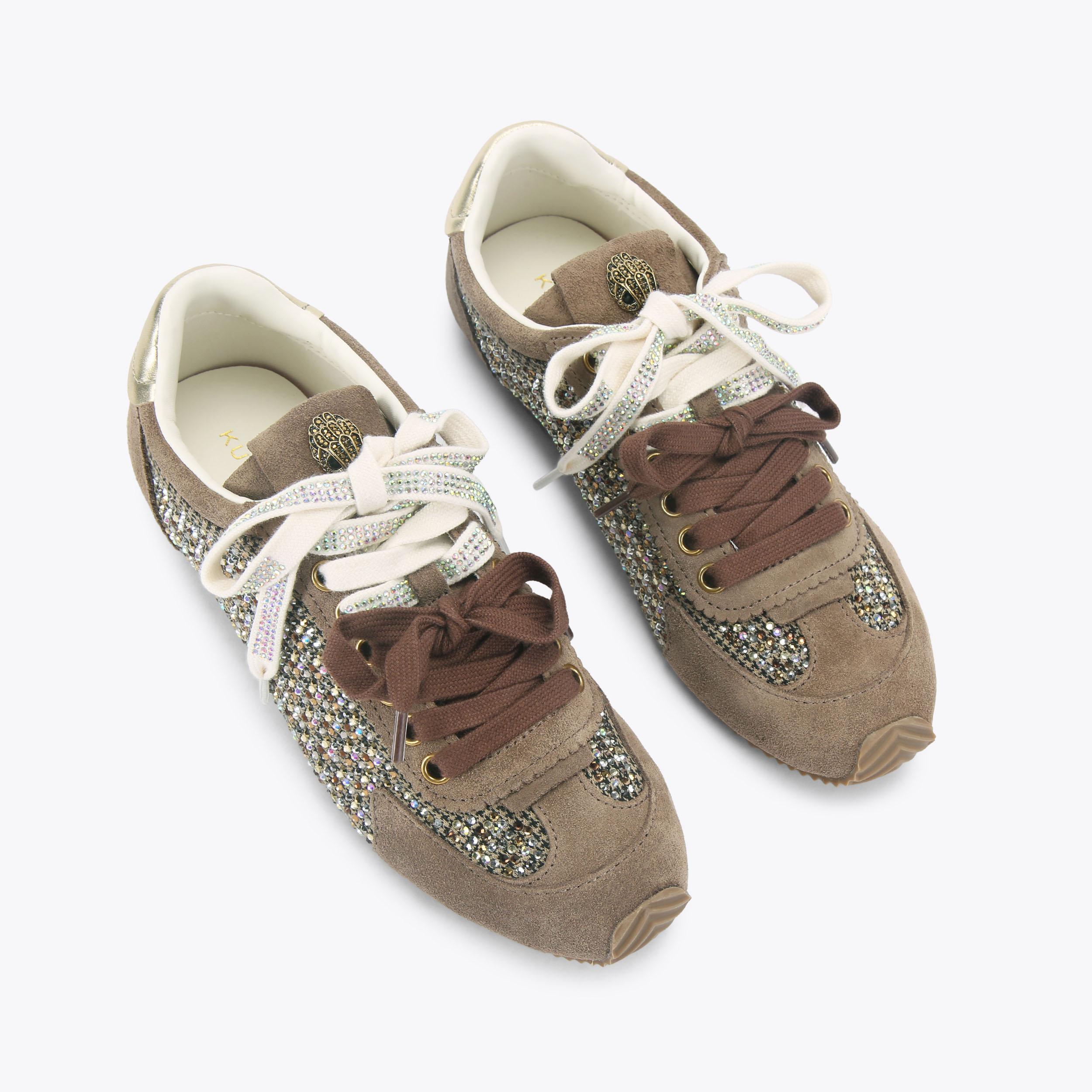 Islington — Grey Embellished Fabric Sneaker, view 4