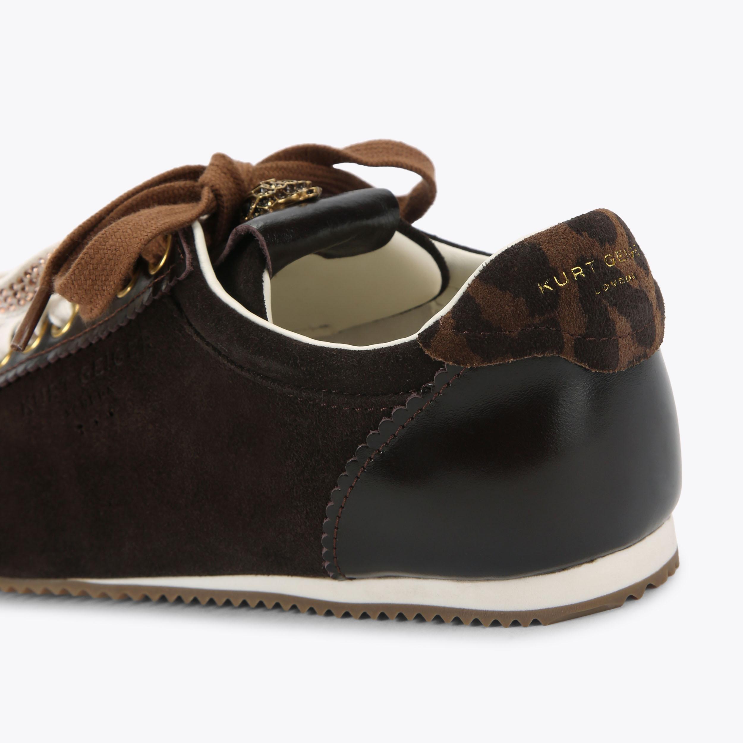 Islington — Brown Suede Crystal Sneaker, detail