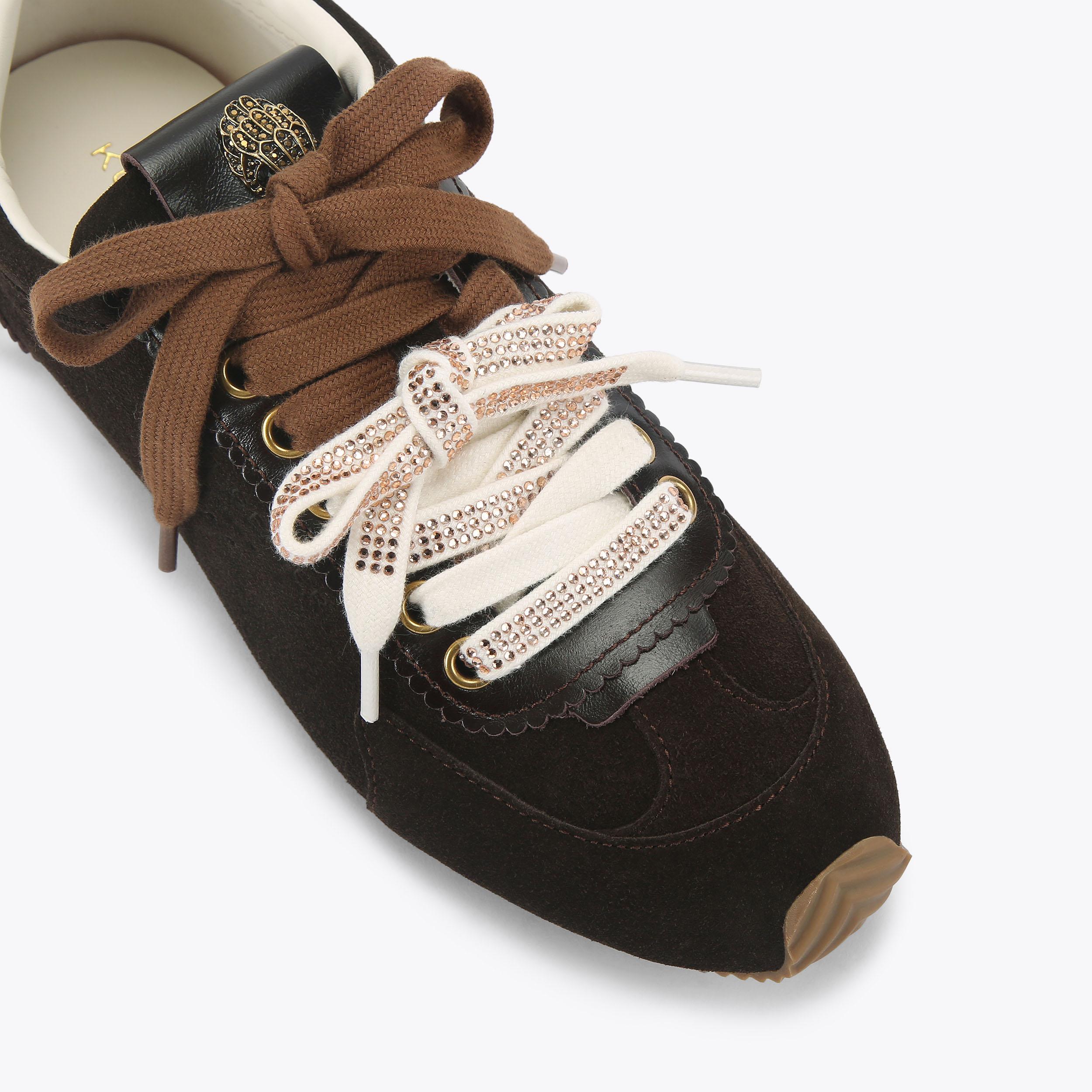 Islington — Brown Suede Crystal Sneaker, view 5