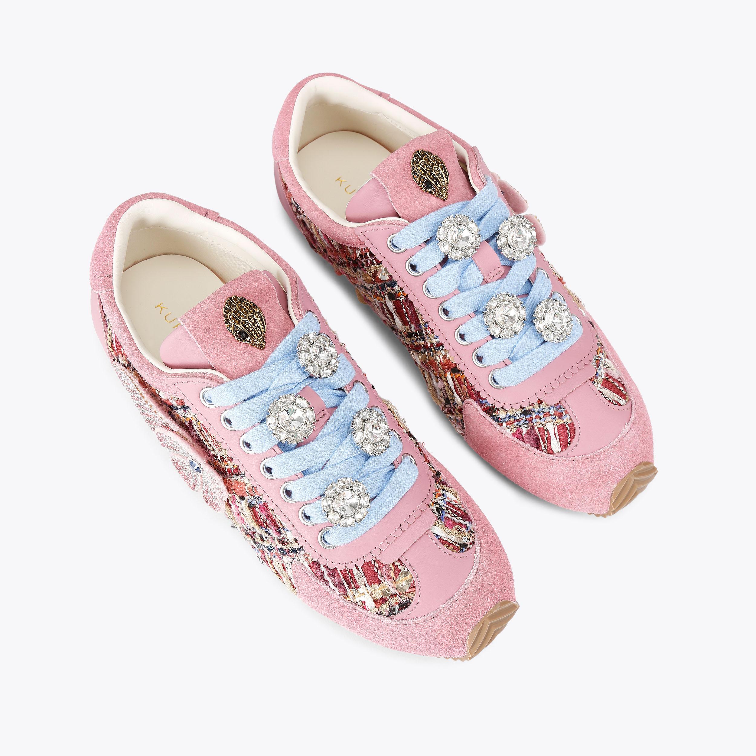 Islington — Pink Combination Tweed Sneaker, view 4