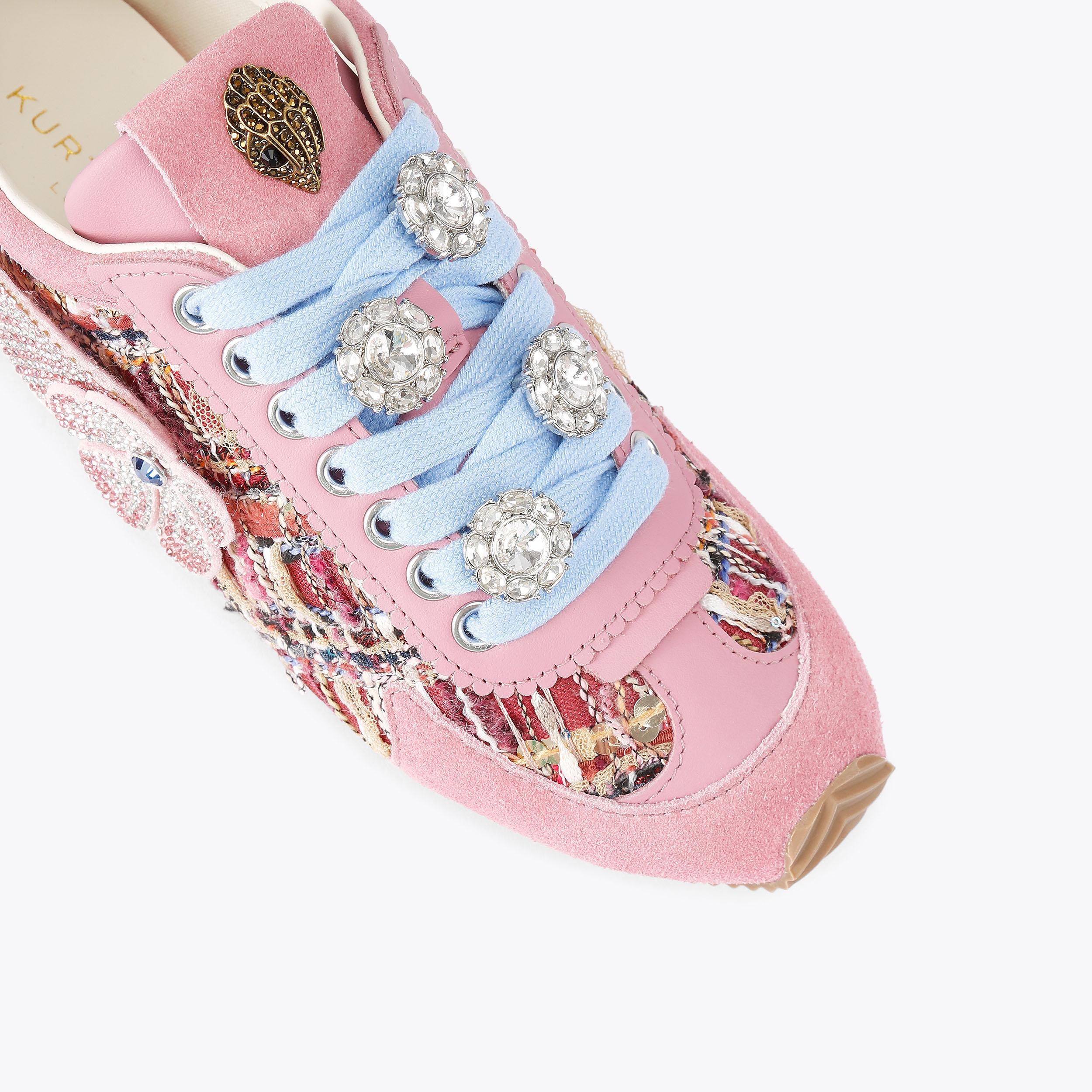 Islington — Pink Combination Tweed Sneaker, view 5