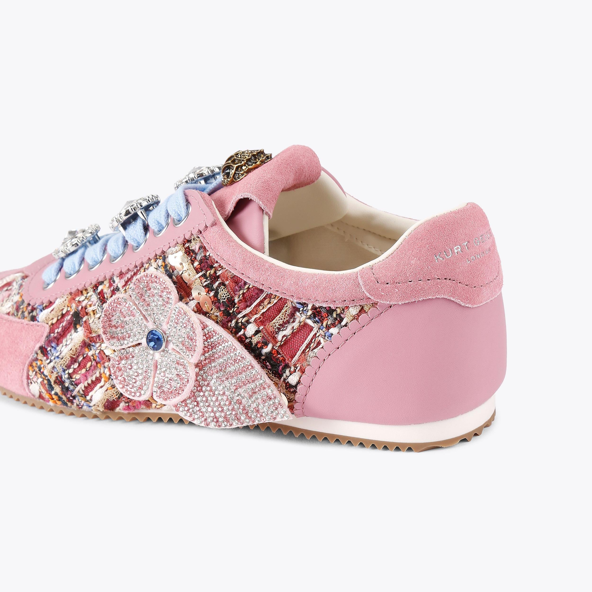Islington — Pink Combination Tweed Sneaker, detail