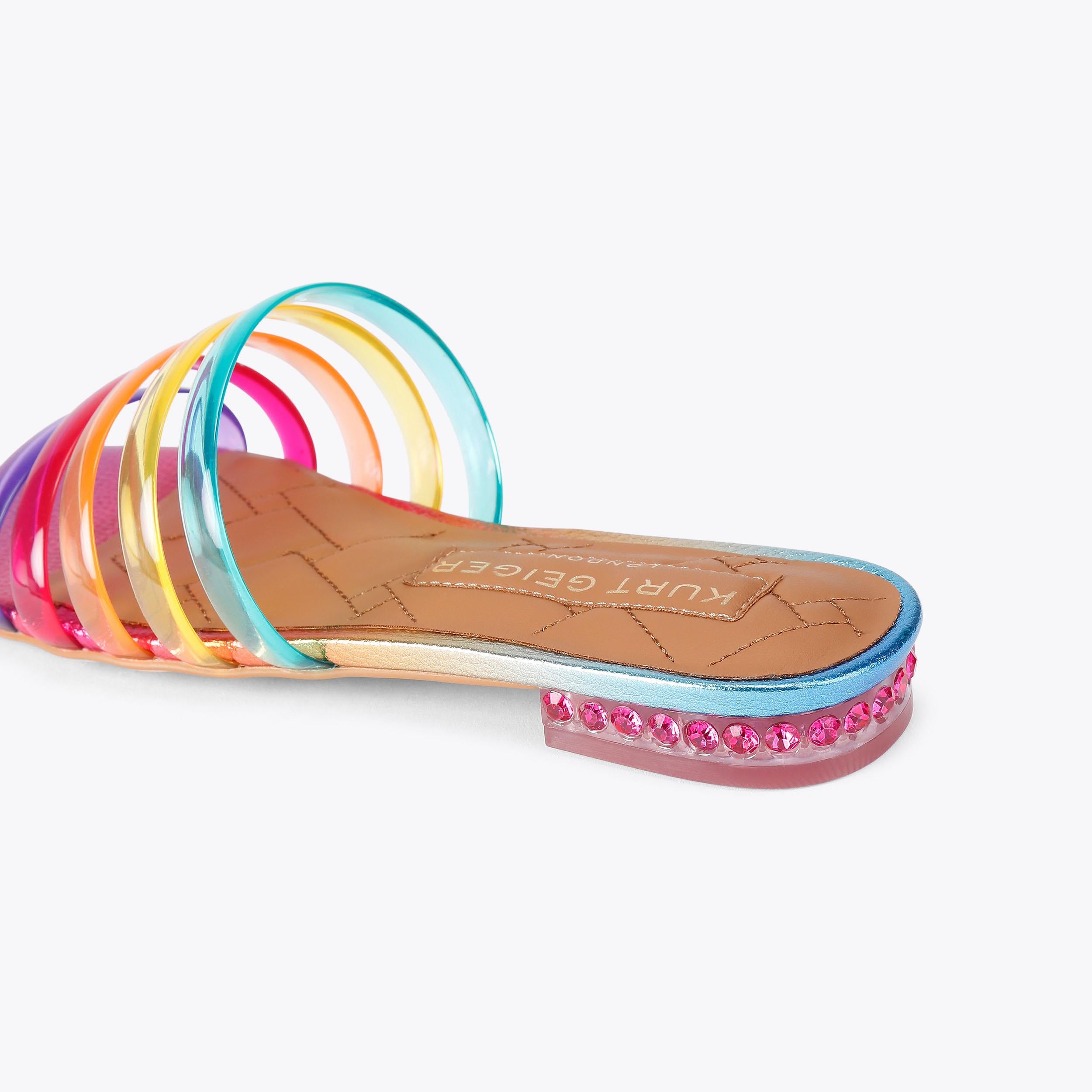 Maddison Jelly Sandal — Multicolour Crystal Slide, detail