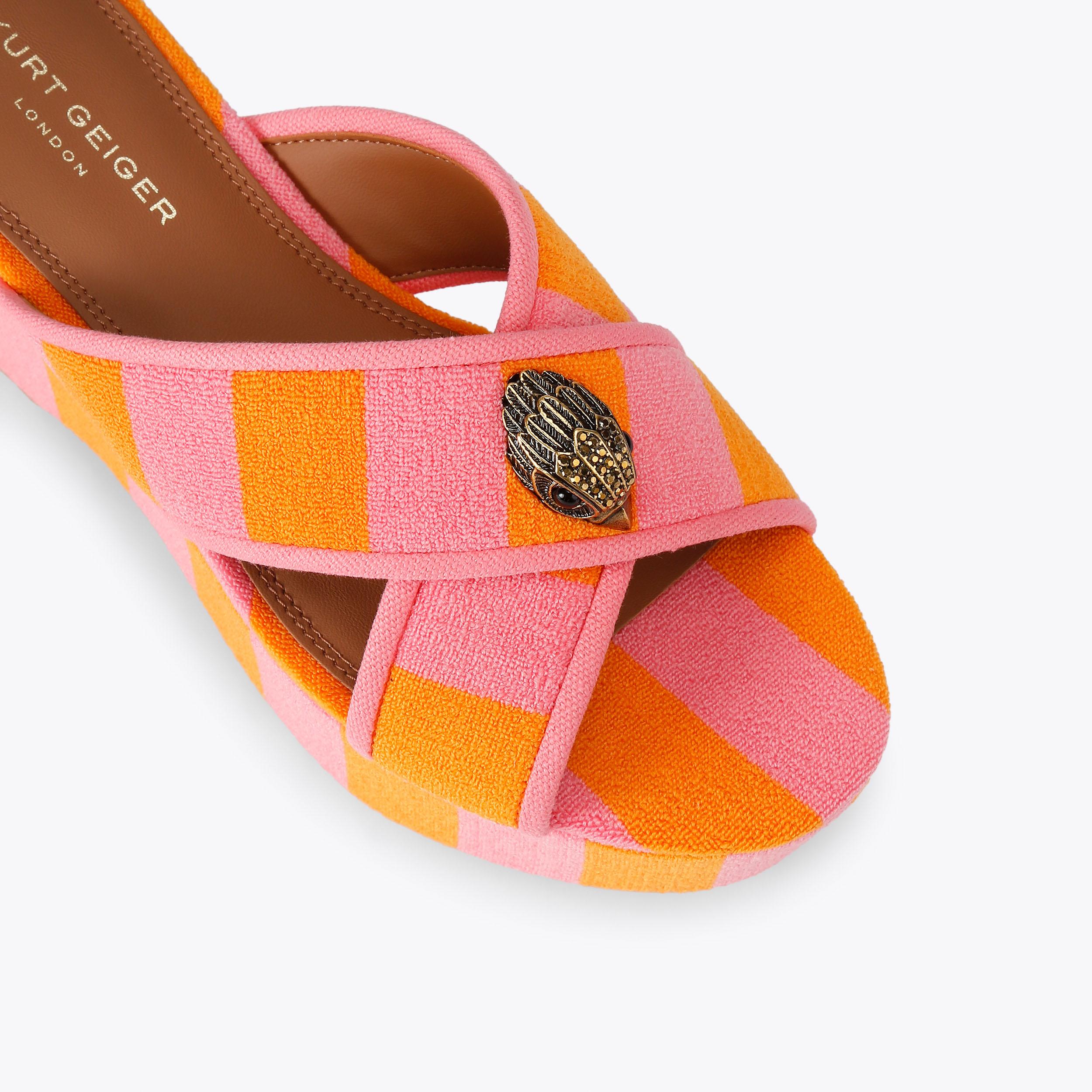 Kurt's Cabana Eagle — Pink and Orange Terry Flatform Sandal, view 5