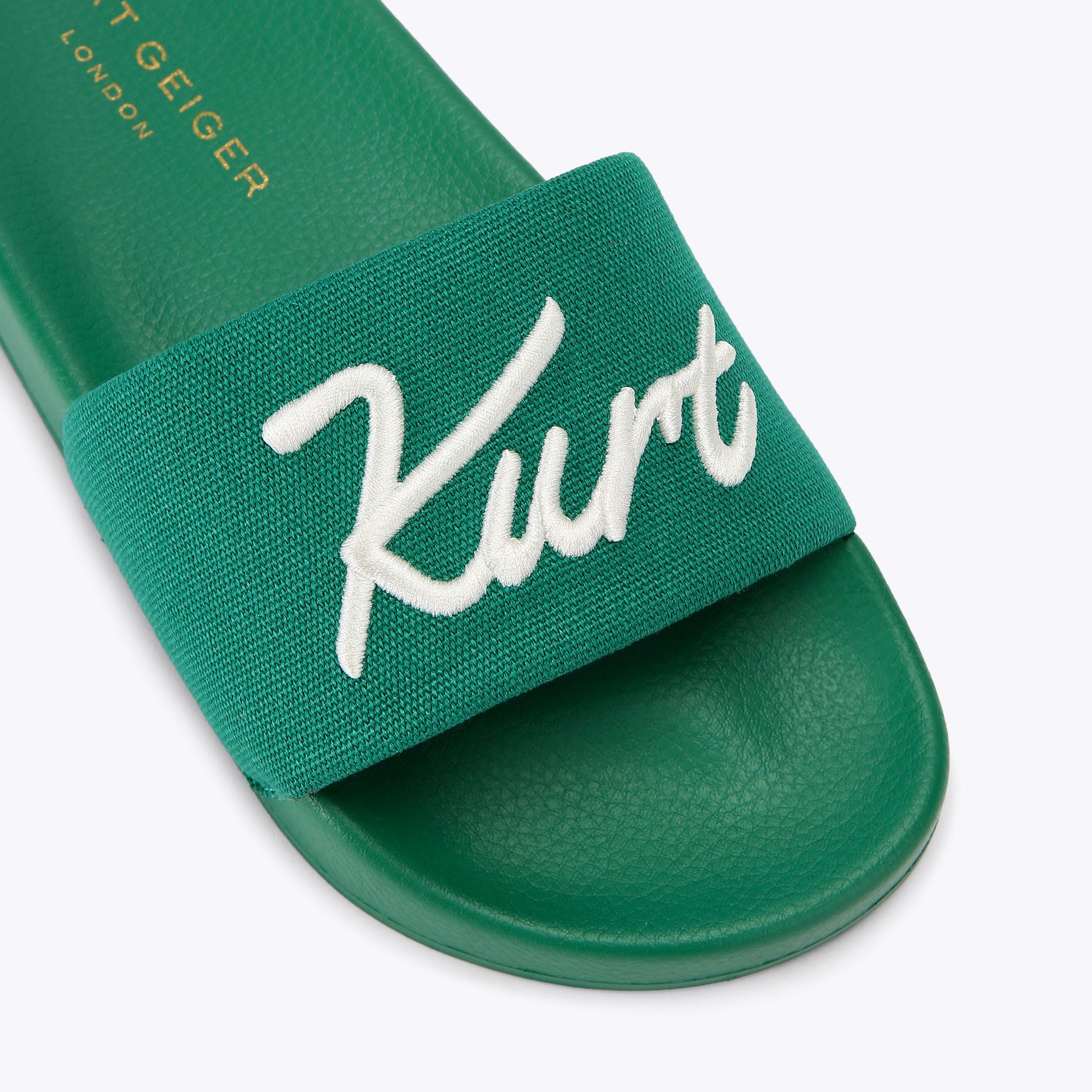 Kurt Geiger London Kurt Meena — Green Canvas Slide, view 5