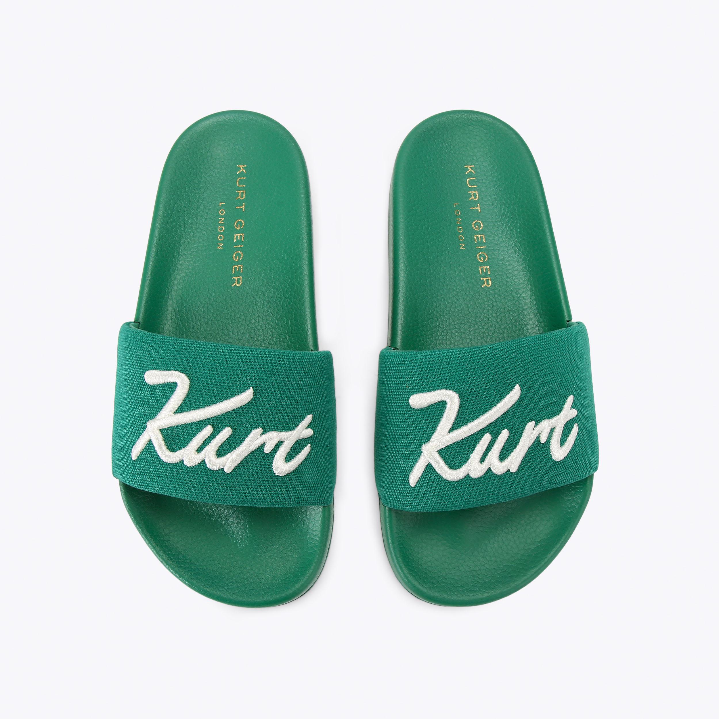 Kurt Geiger London Kurt Meena — Green Canvas Slide, view 3