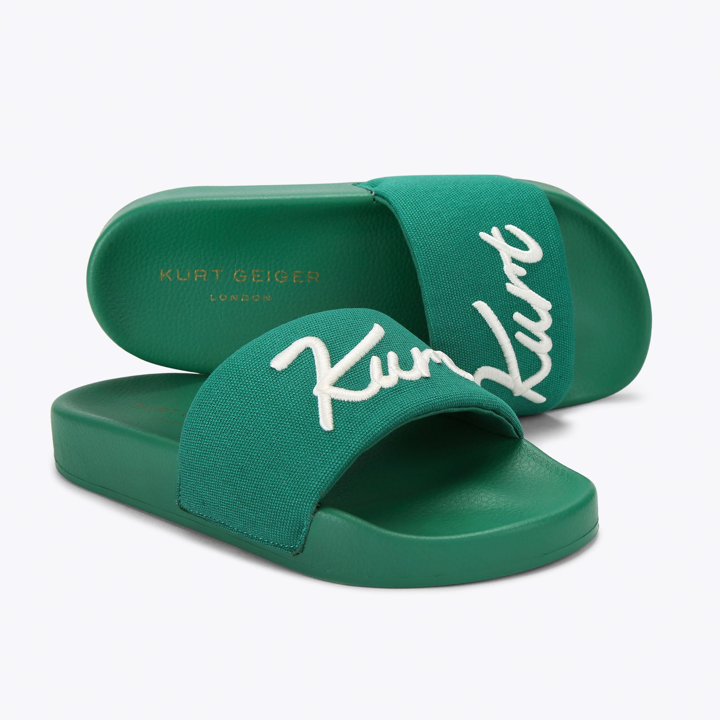 Kurt Geiger London Kurt Meena — Green Canvas Slide, view 4
