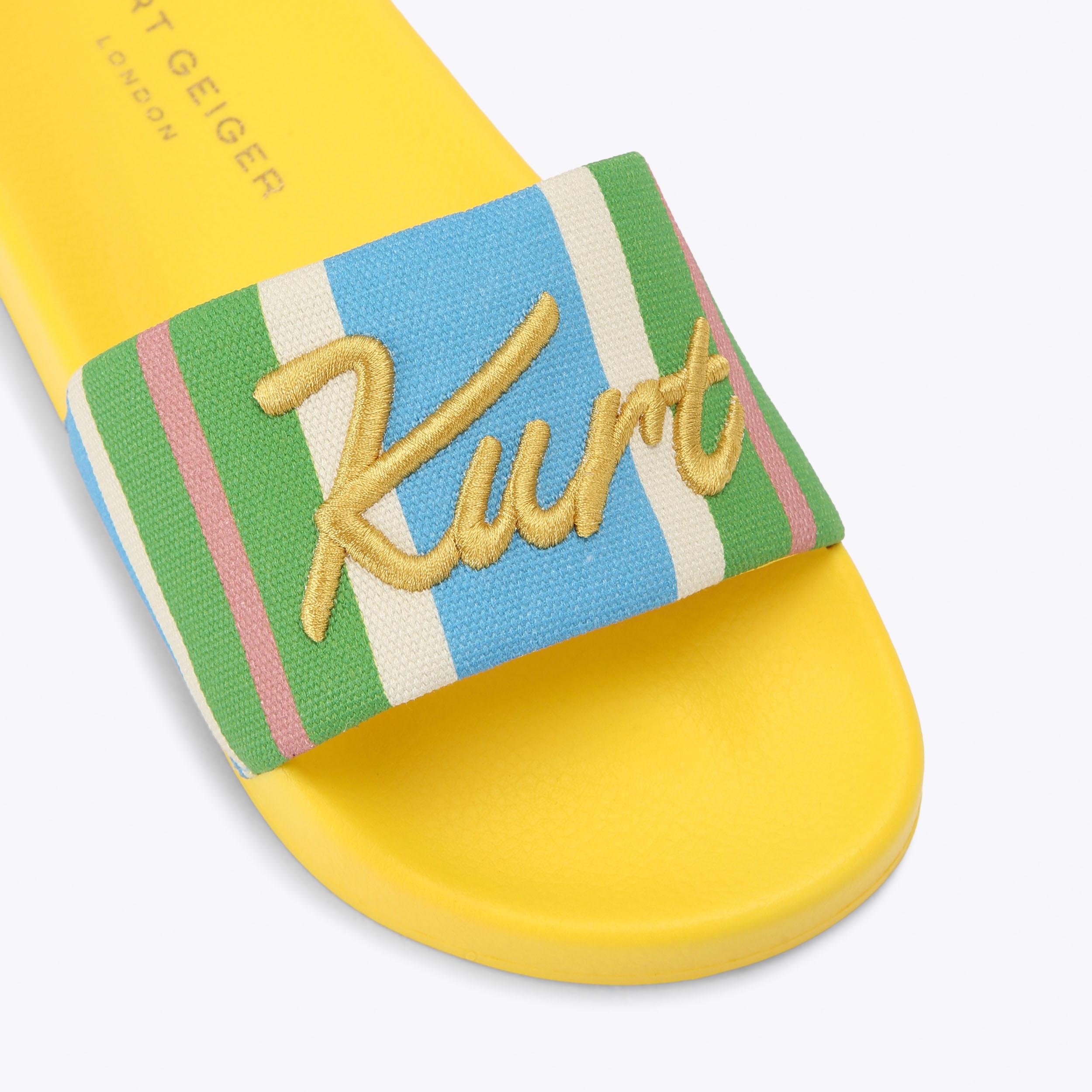 Meena — Striped Canvas Slide Sandal, view 5