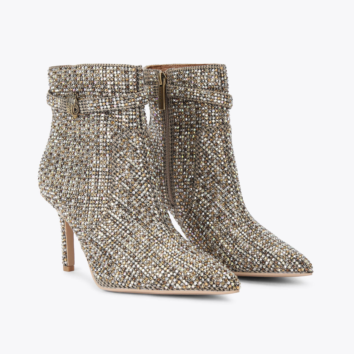 Kensington Ankle Boot — Beige Combination Crystal Boot, view 1